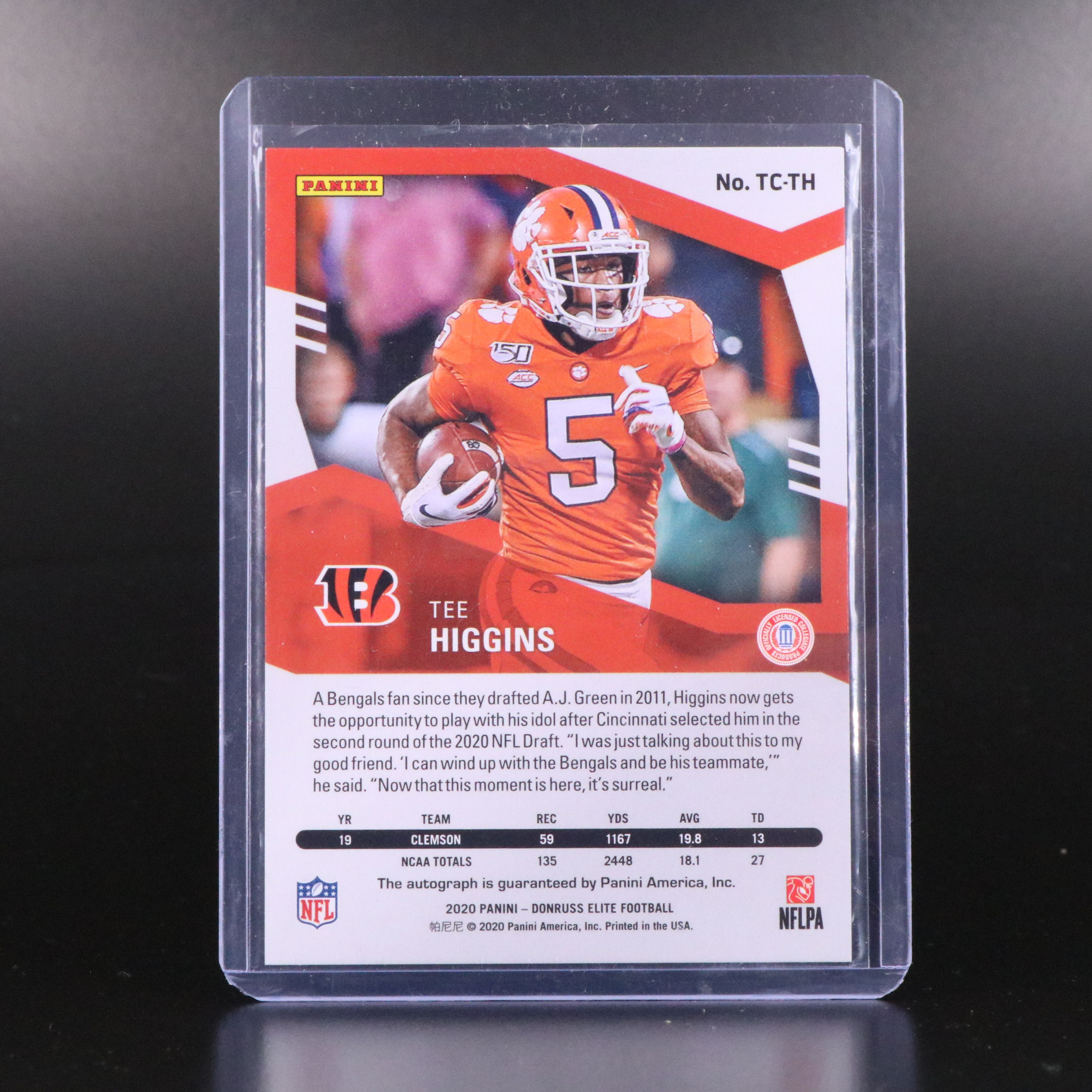 Tee Higgins and Ja'Marr Chase Rookie Cards with Signed, Graded, and Numbered