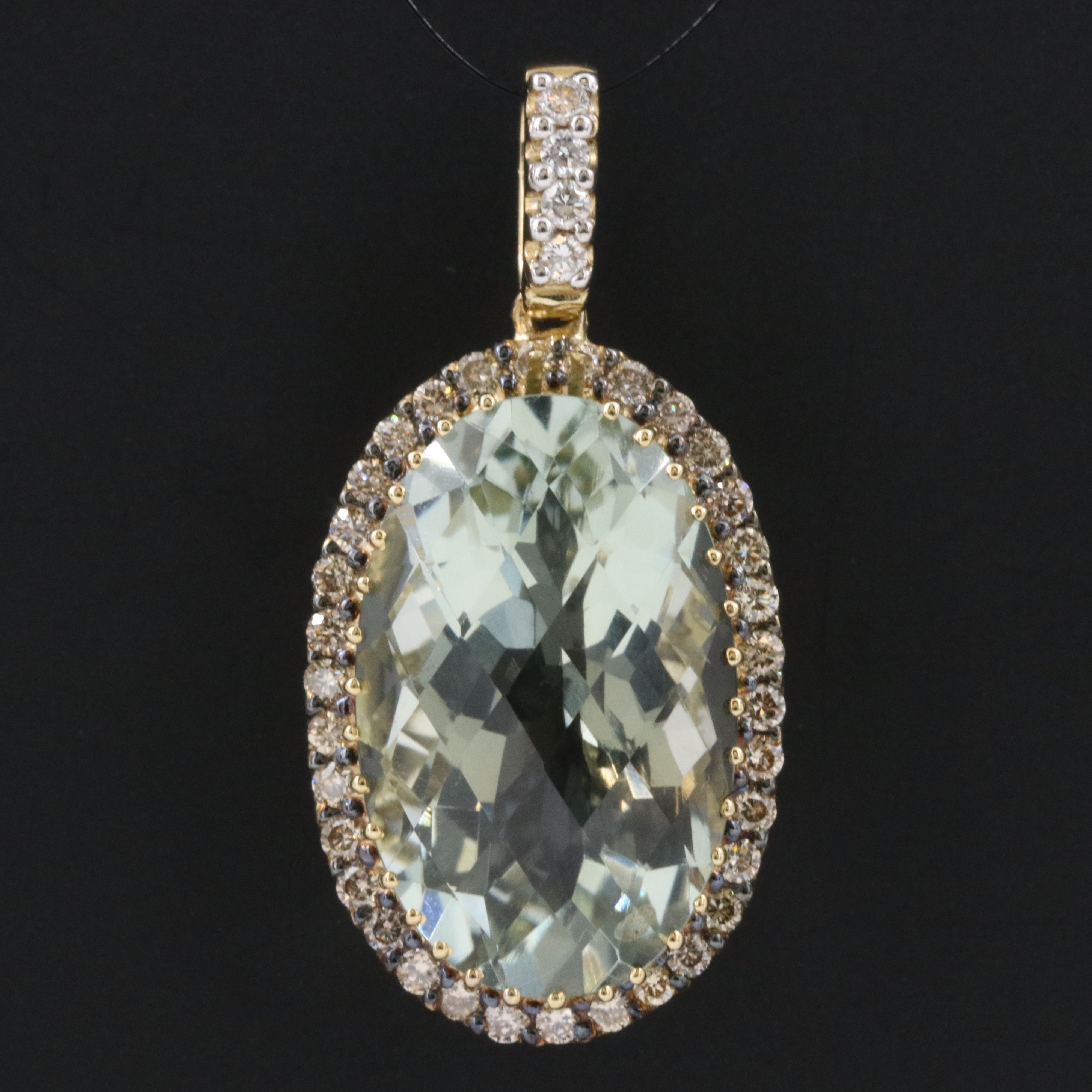 Le Vian 14K Prasiolite and 0.57 CTW Diamond Pendant Including Fancy Brown