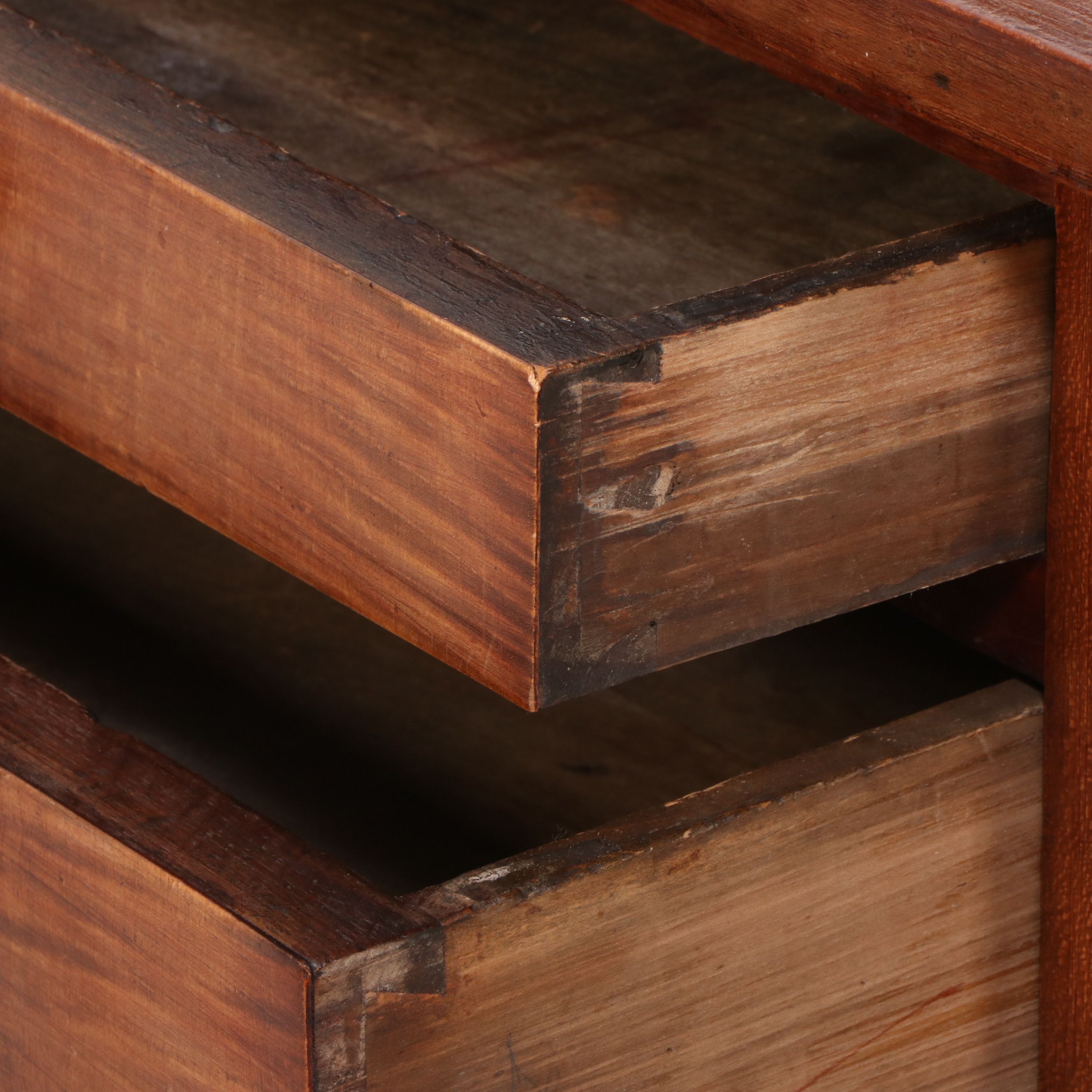 American Primitive Cherry Two-Drawer Stand, Mid-19th Century