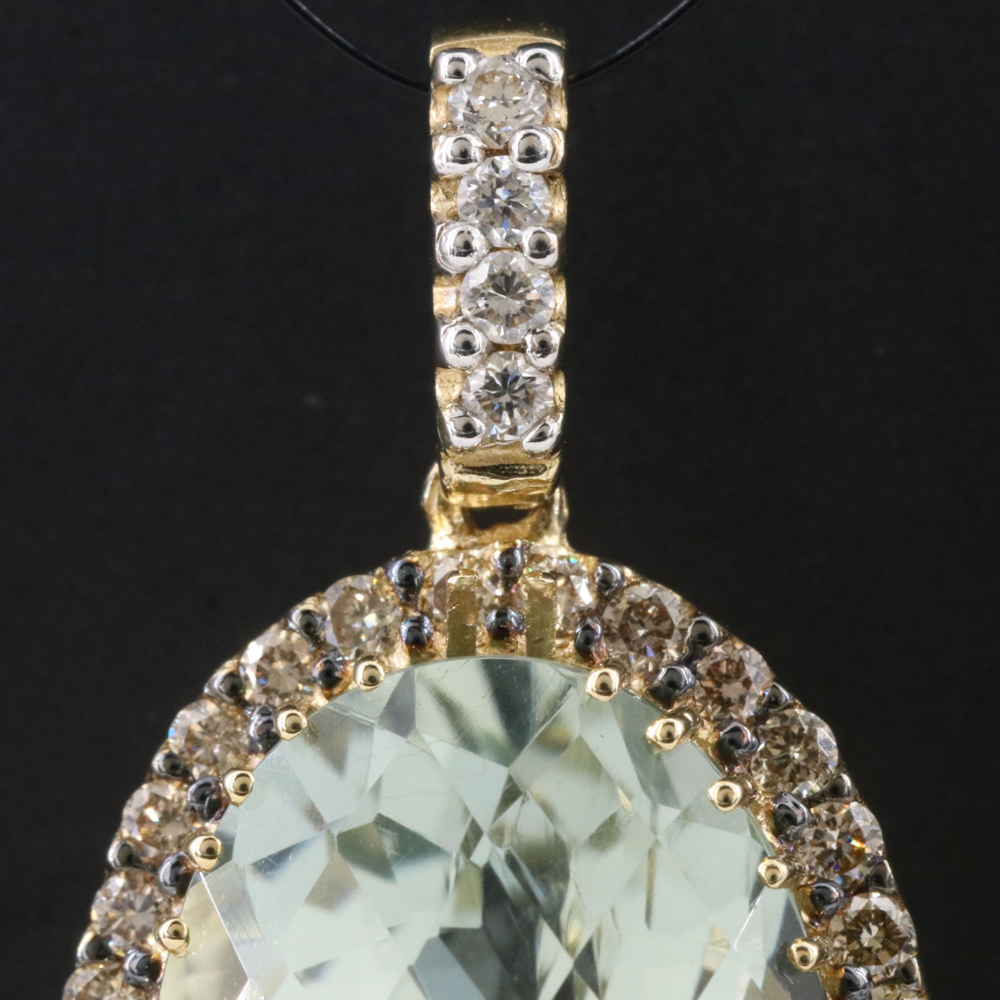 Le Vian 14K Prasiolite and 0.57 CTW Diamond Pendant Including Fancy Brown