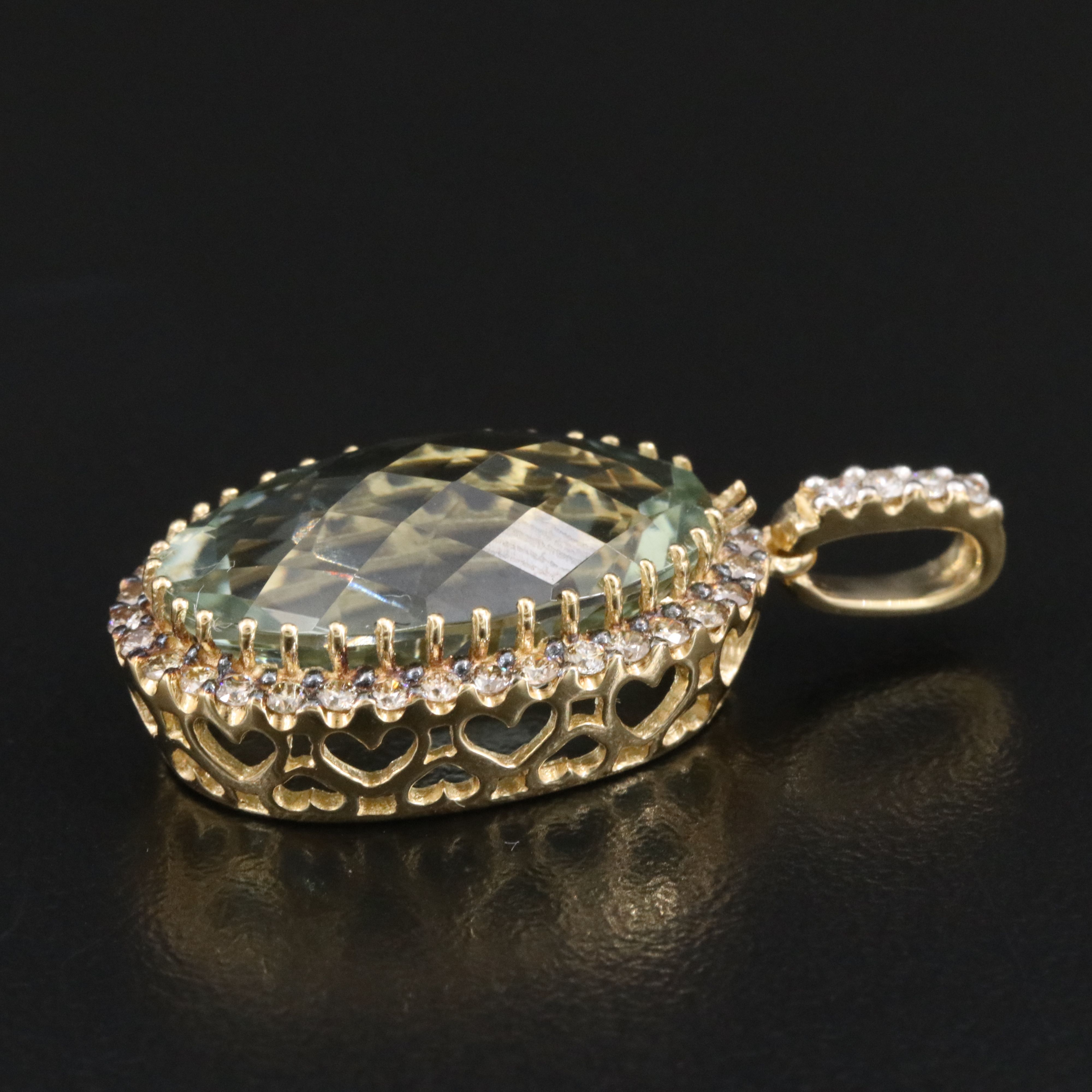 Le Vian 14K Prasiolite and 0.57 CTW Diamond Pendant Including Fancy Brown