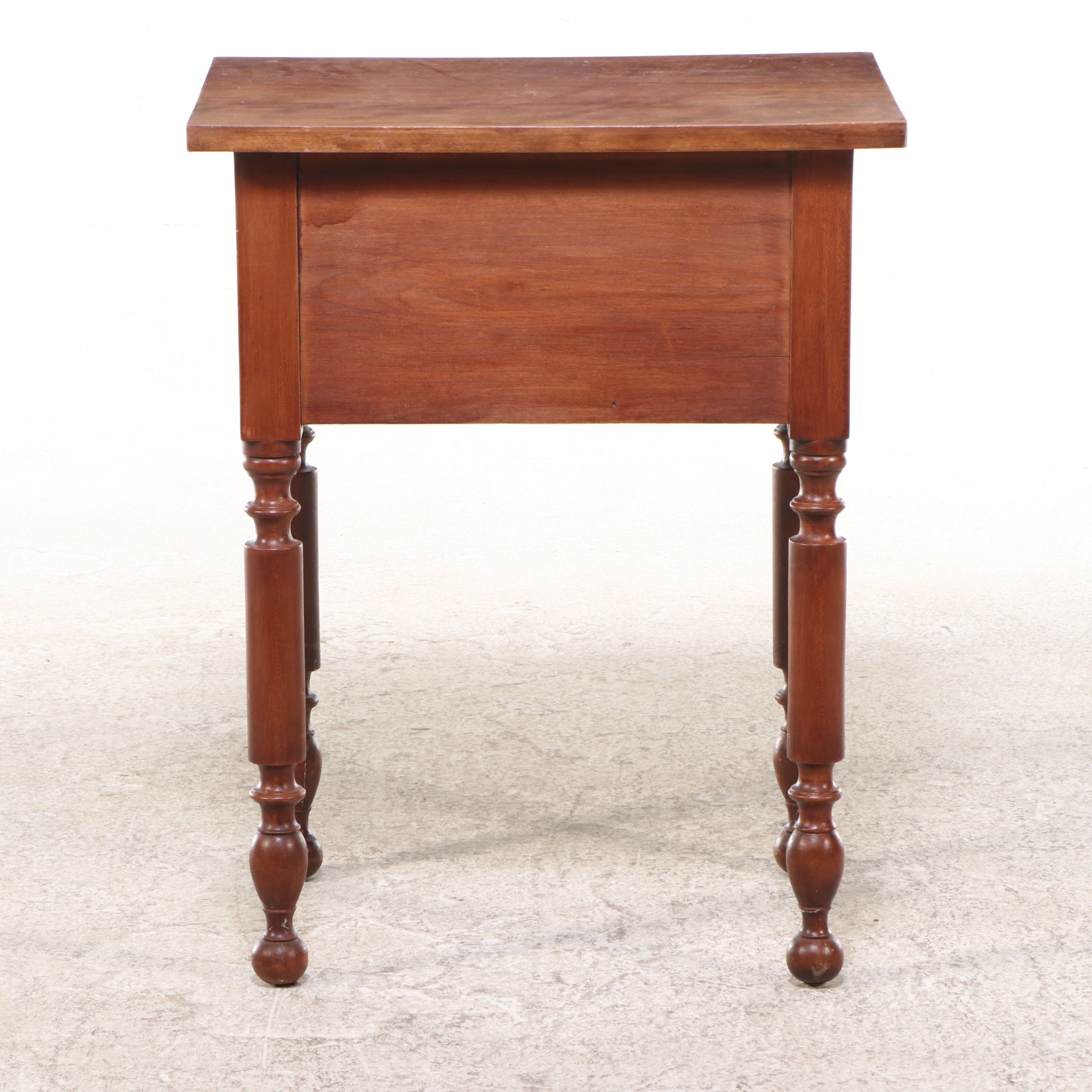 American Primitive Cherry Two-Drawer Stand, Mid-19th Century