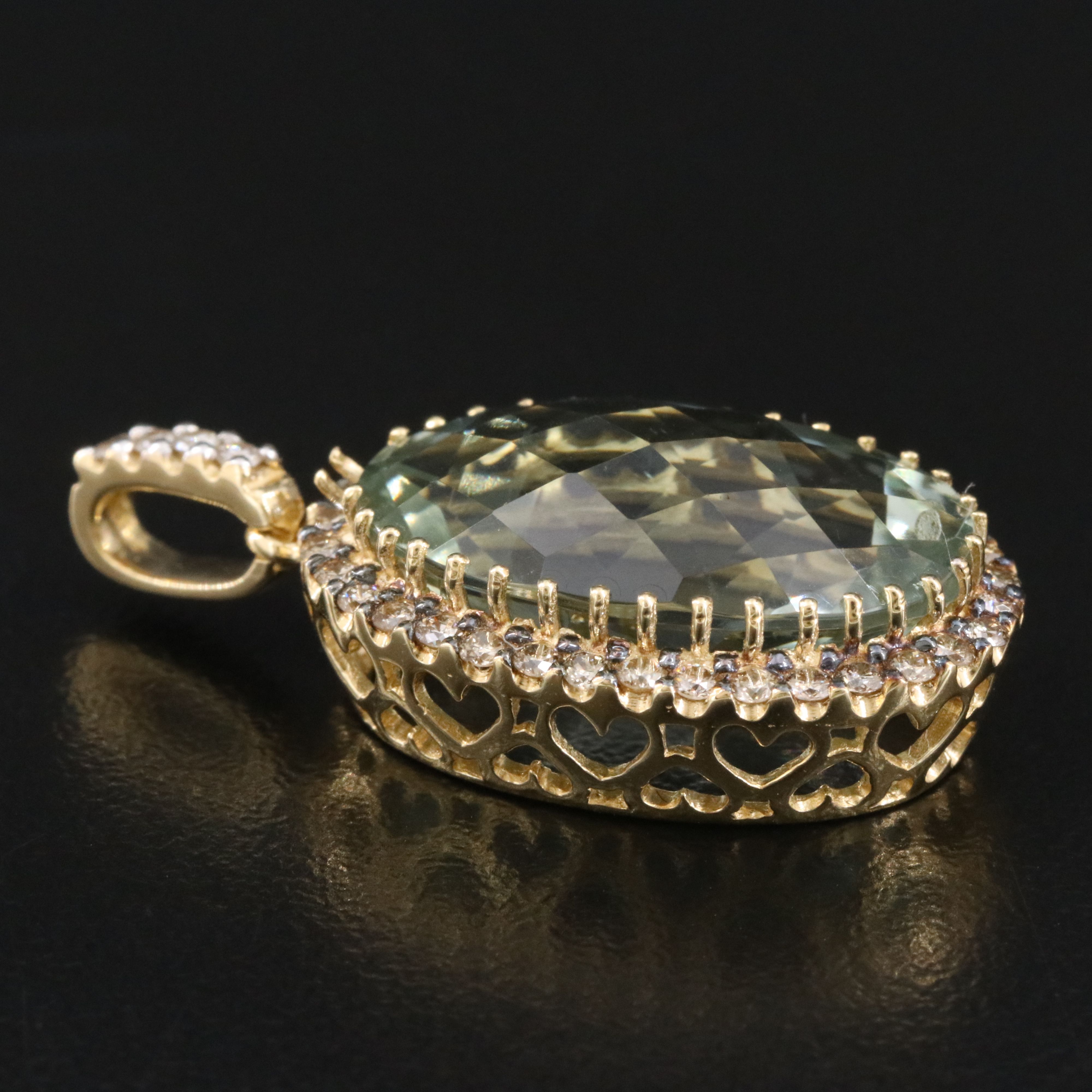 Le Vian 14K Prasiolite and 0.57 CTW Diamond Pendant Including Fancy Brown