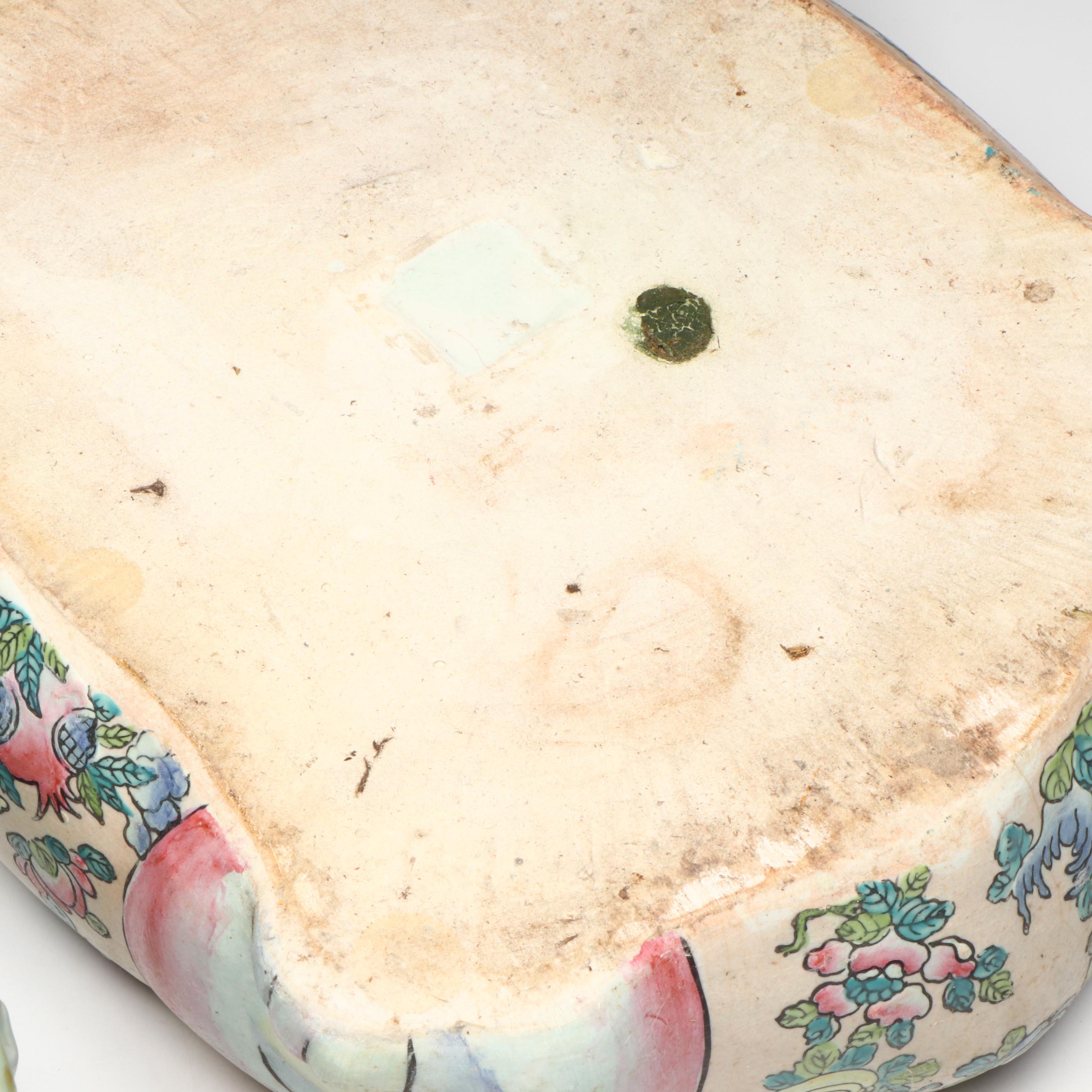 Chinese Famille Rose Boy Riding Sea Turtle Porcelain Lidded Box