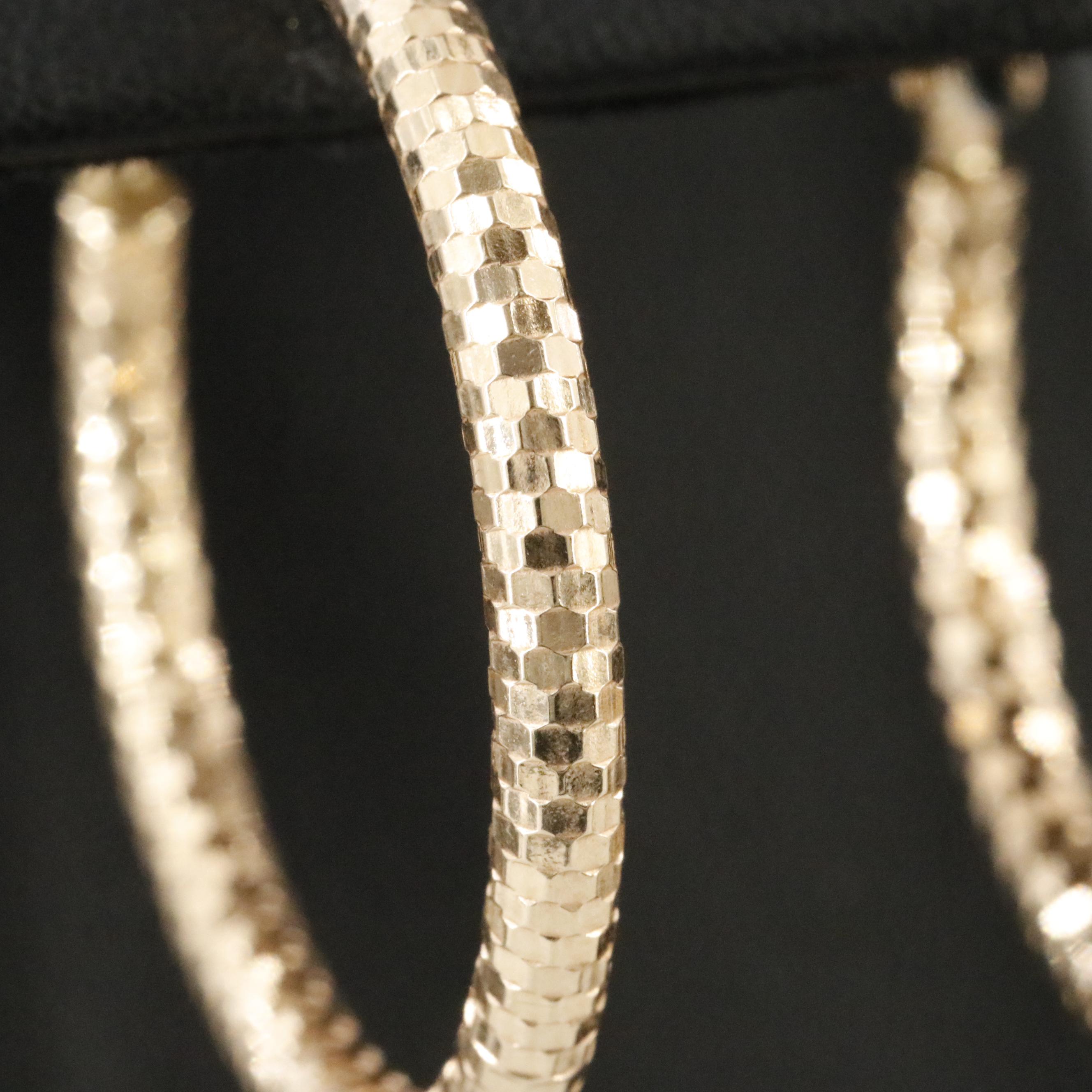 14K Hoop Earrings with Diamond-Cut Finish