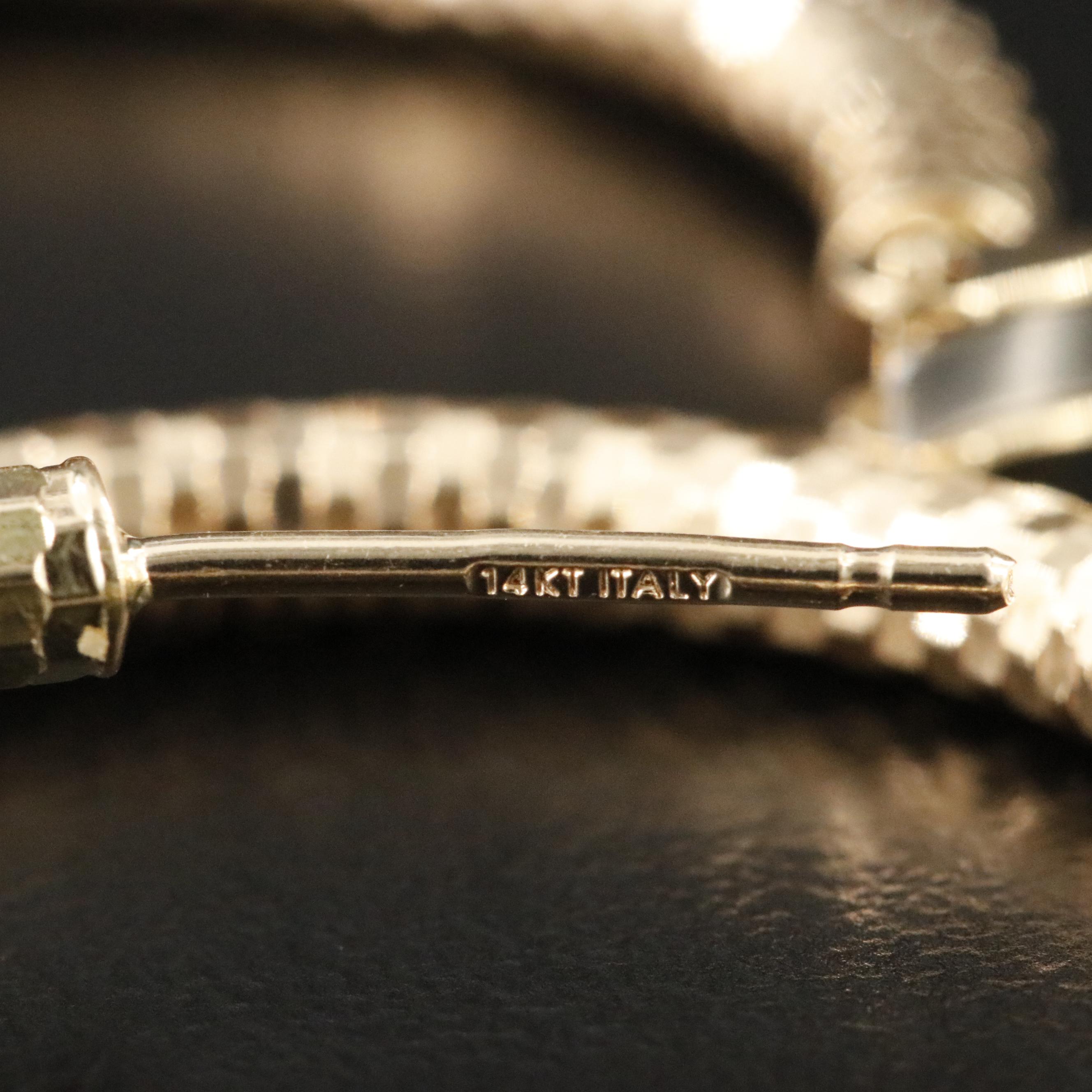 14K Hoop Earrings with Diamond-Cut Finish