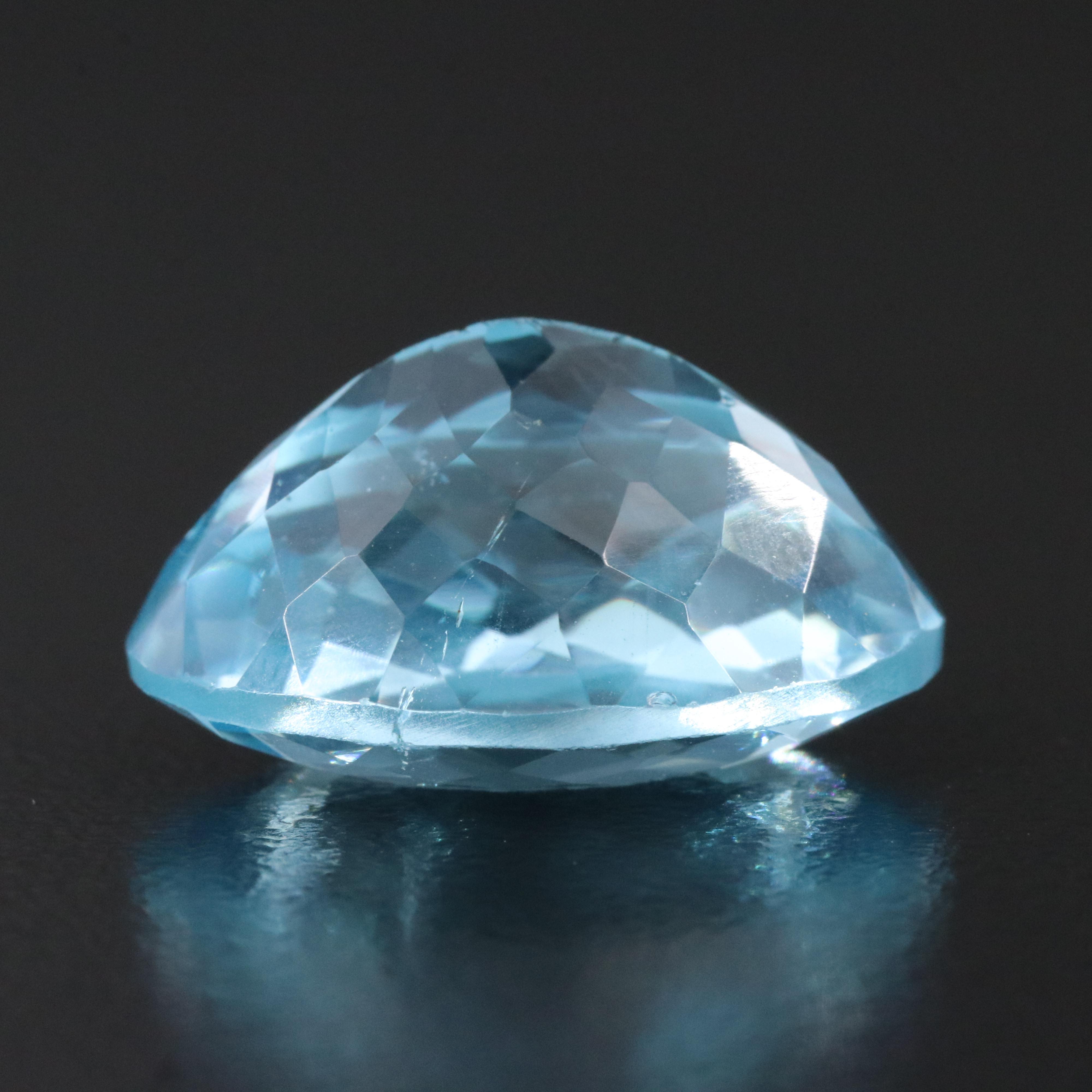 Loose 18.33 CT Swiss Blue Topaz