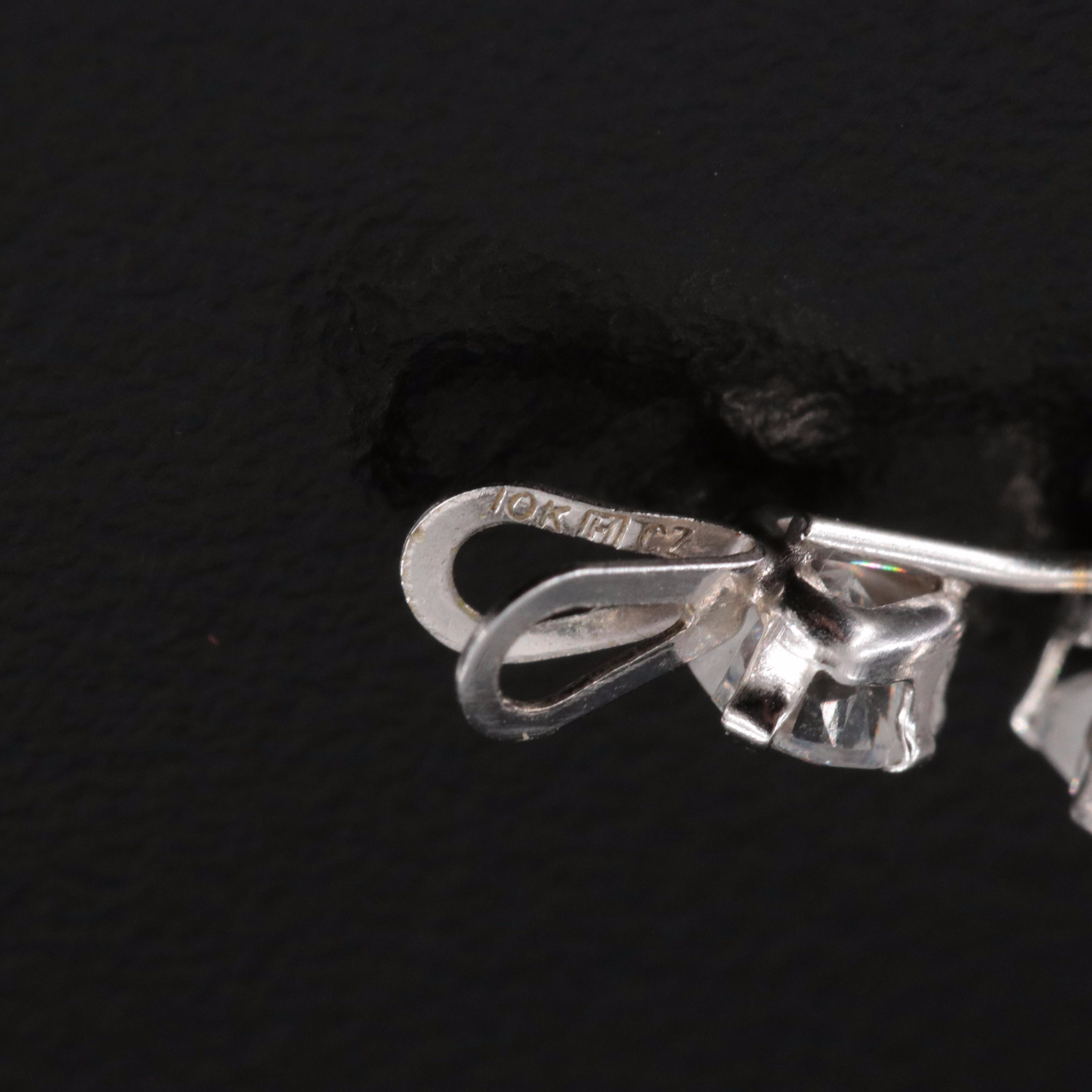 10K Graduated CZ Heart Pendant