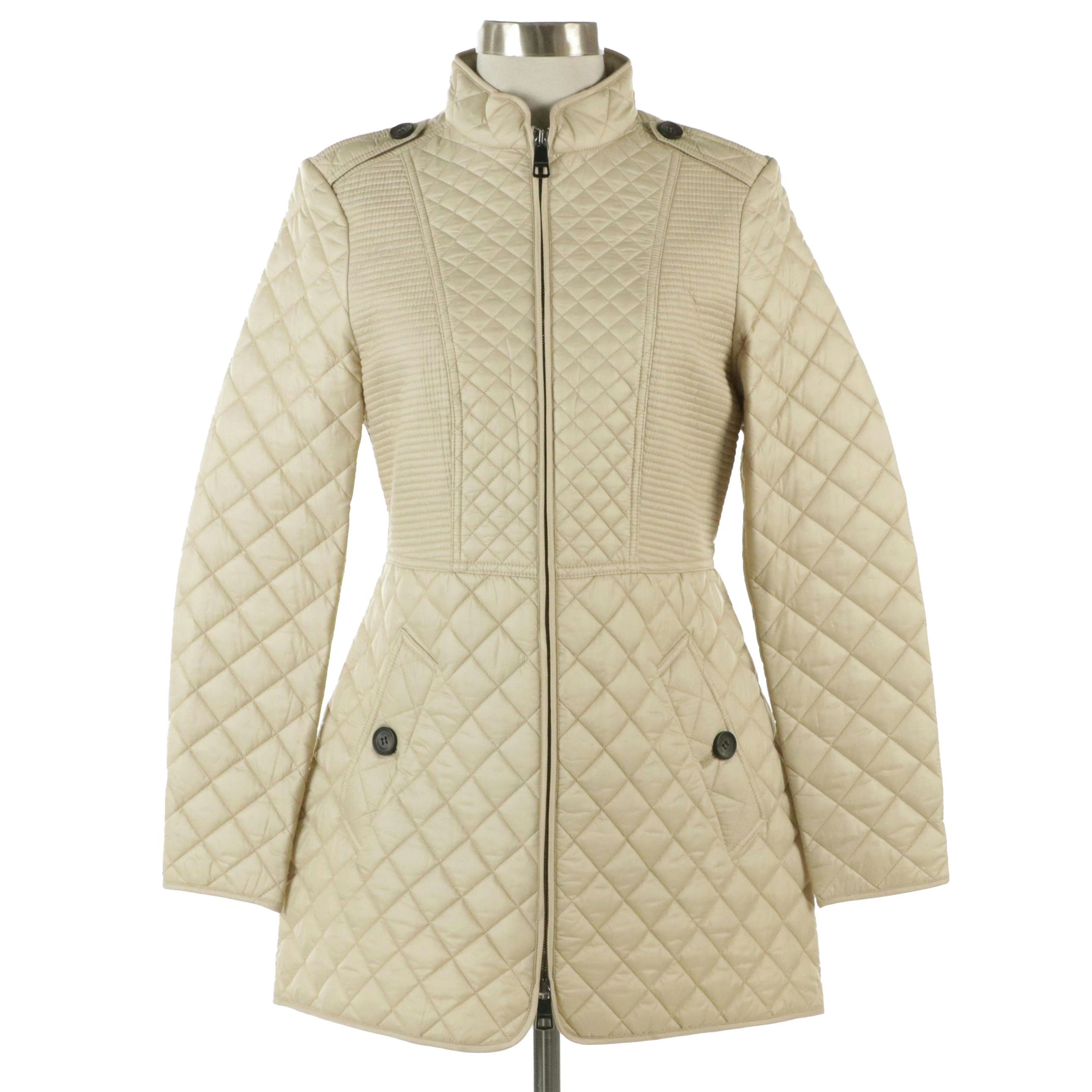 Burberry Beige Quilted Polyester Zip Jacket