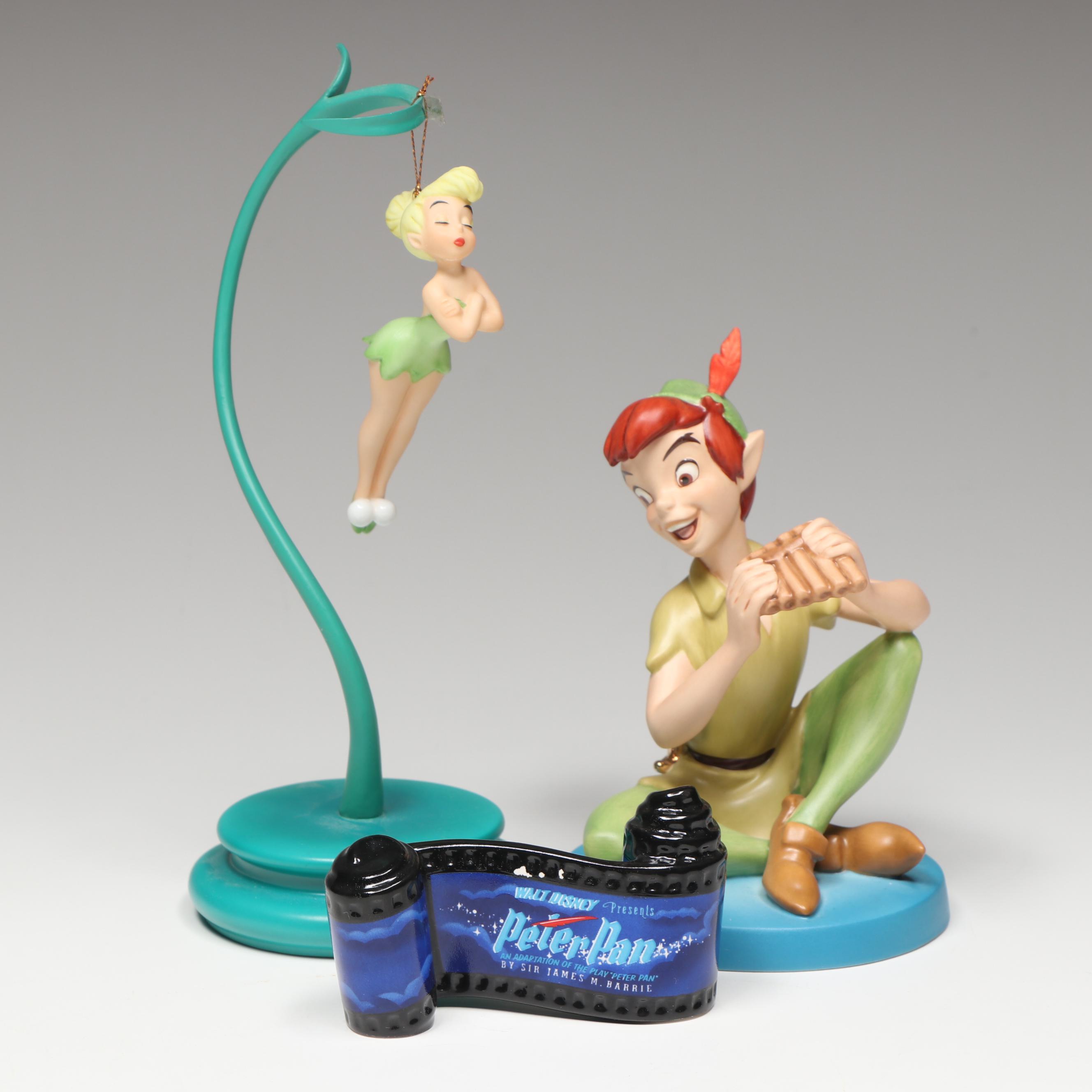 Disney Peter Pan "Forever Young" Figurine and Tinker Bell Ornament