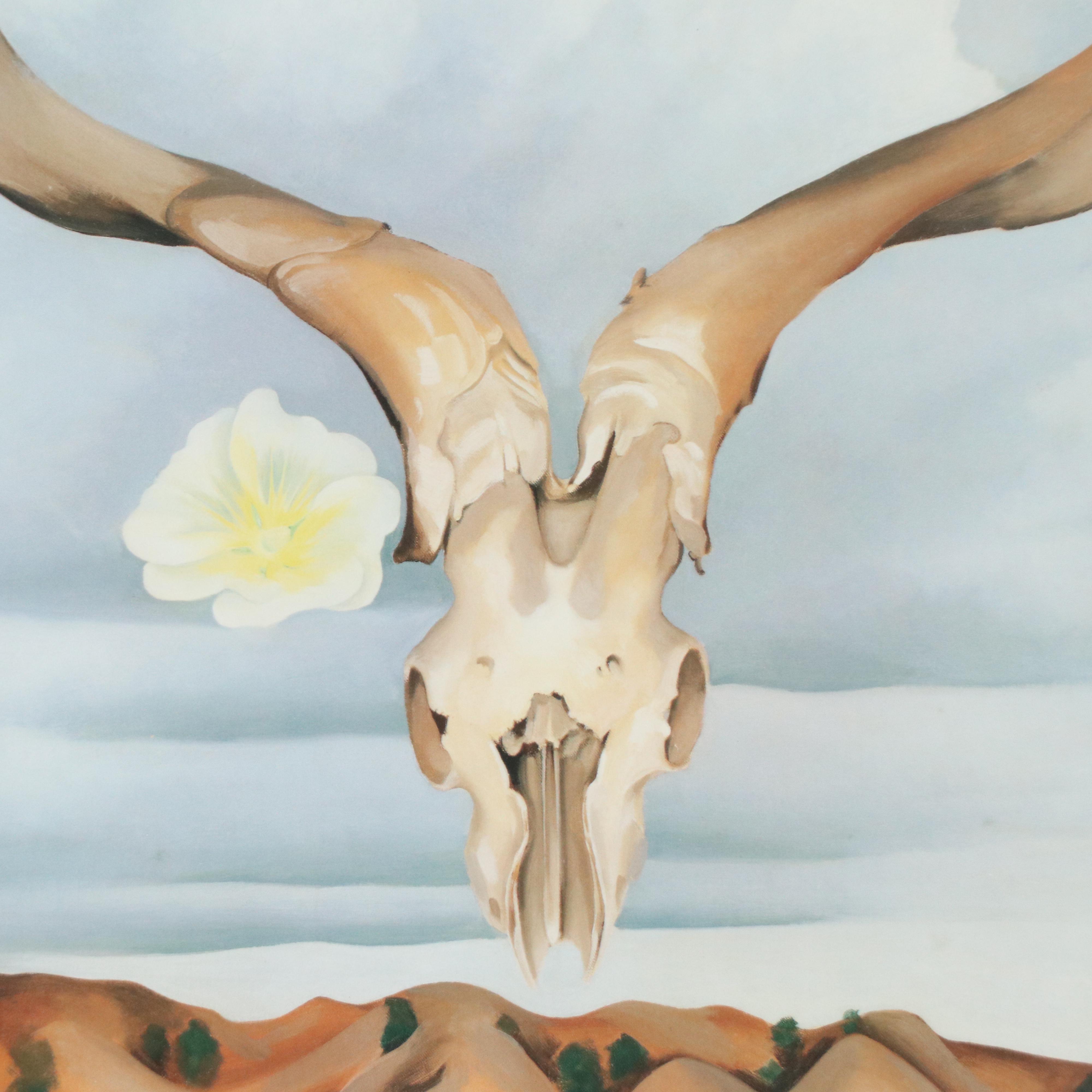 After Georgia O'Keeffe Offset Lithograph "Ram's Head, White Hollyhock-Hills"