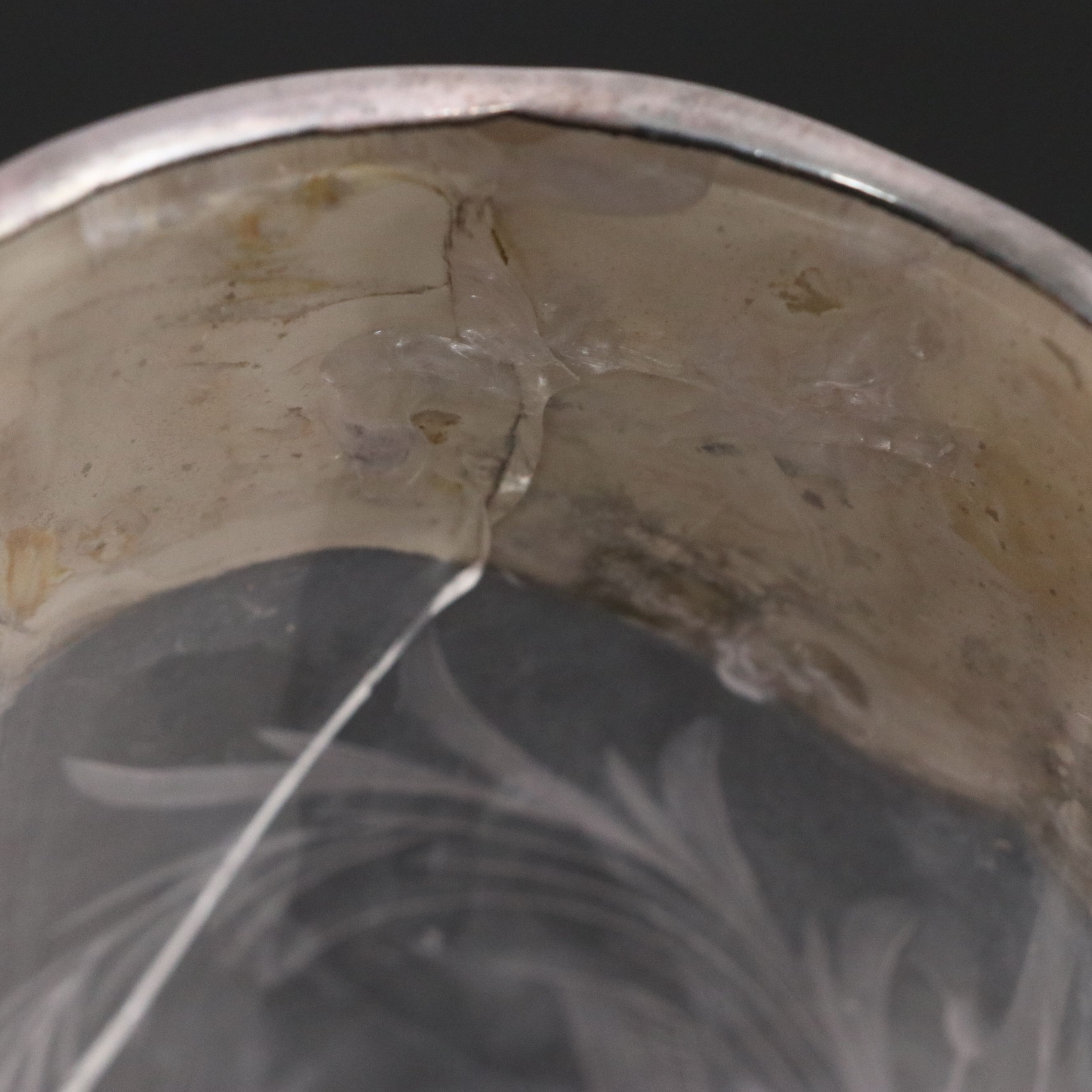 Manning, Bowman & Co. Metal Footed Glass Bowl with Silver Plate Rimmed Pitcher