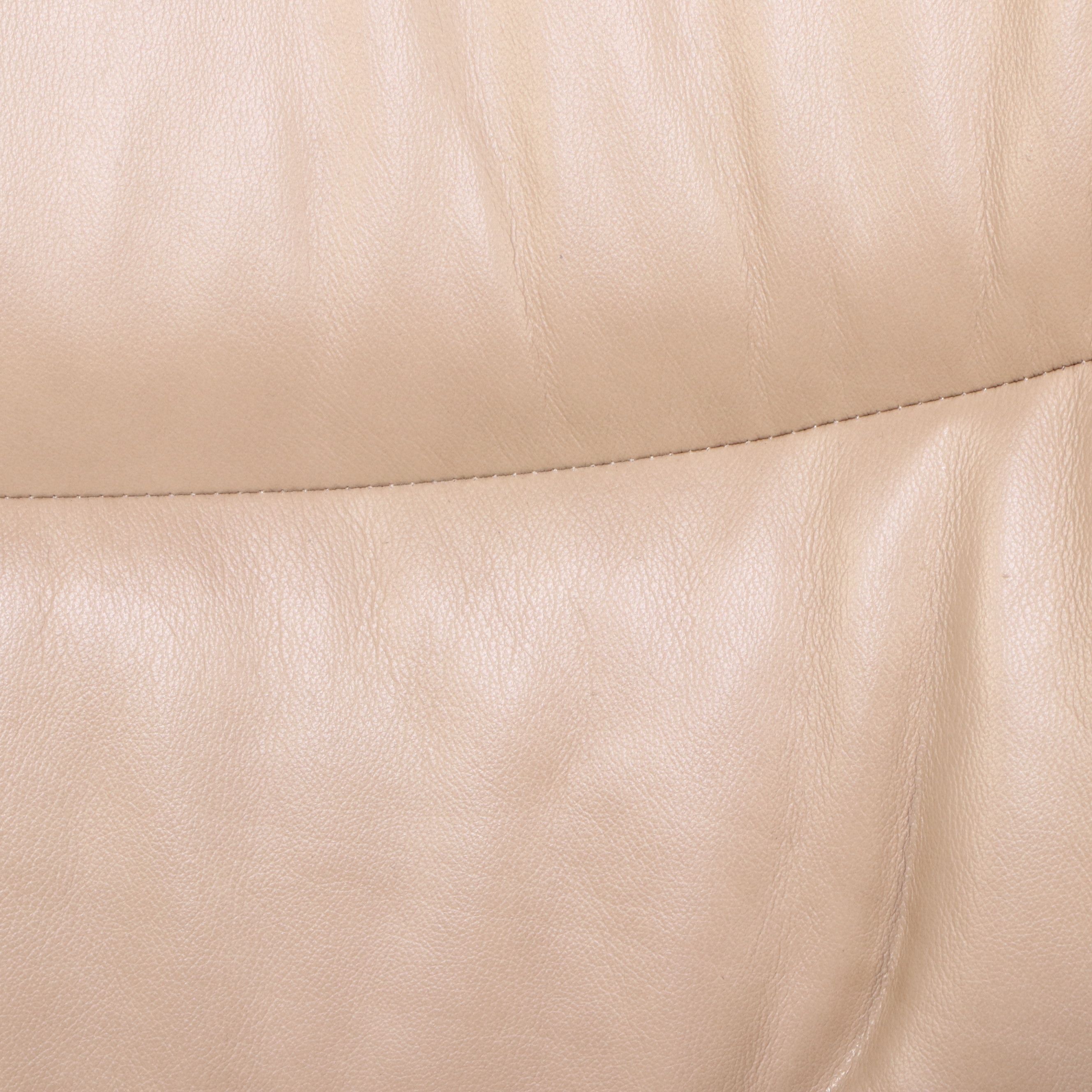 JE Ekornes "Stressless" Leather Loveseat with Pair of End Tables and Ottoman