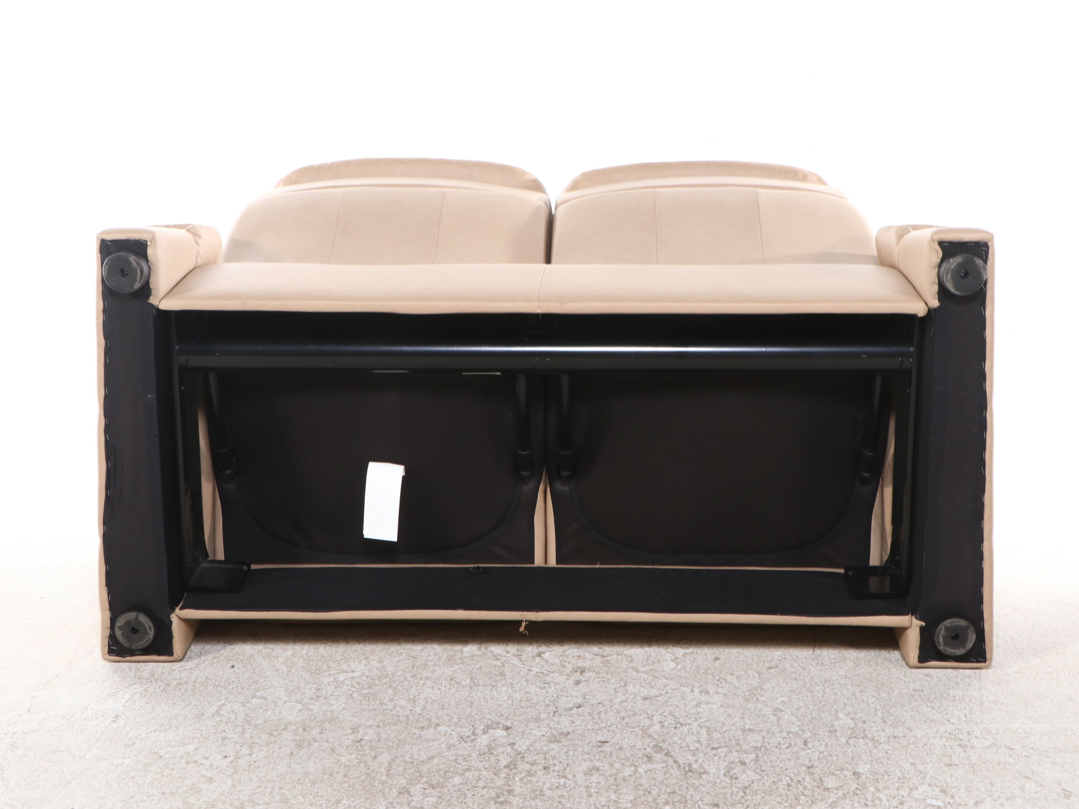 JE Ekornes "Stressless" Leather Loveseat with Pair of End Tables and Ottoman