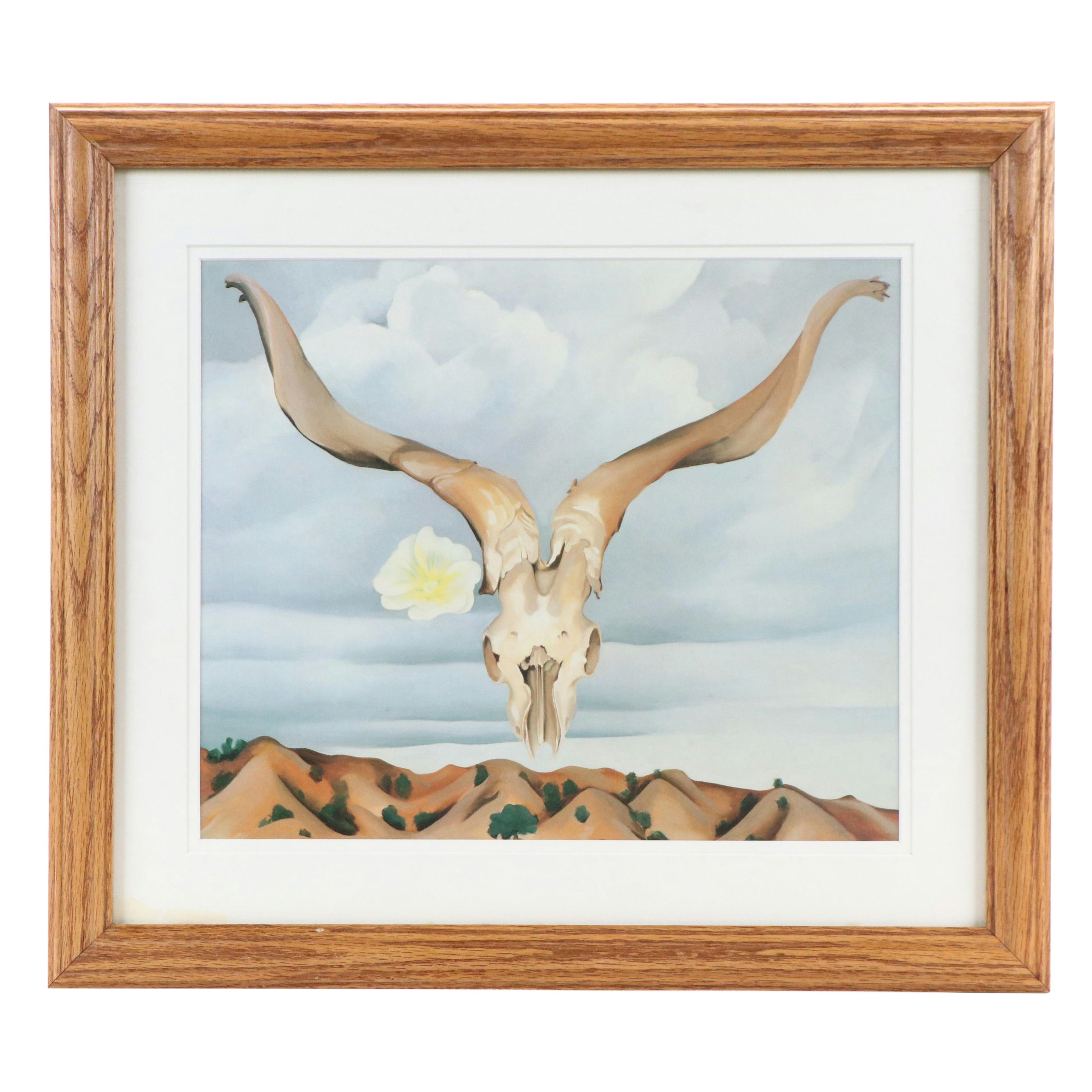 After Georgia O'Keeffe Offset Lithograph "Ram's Head, White Hollyhock-Hills"