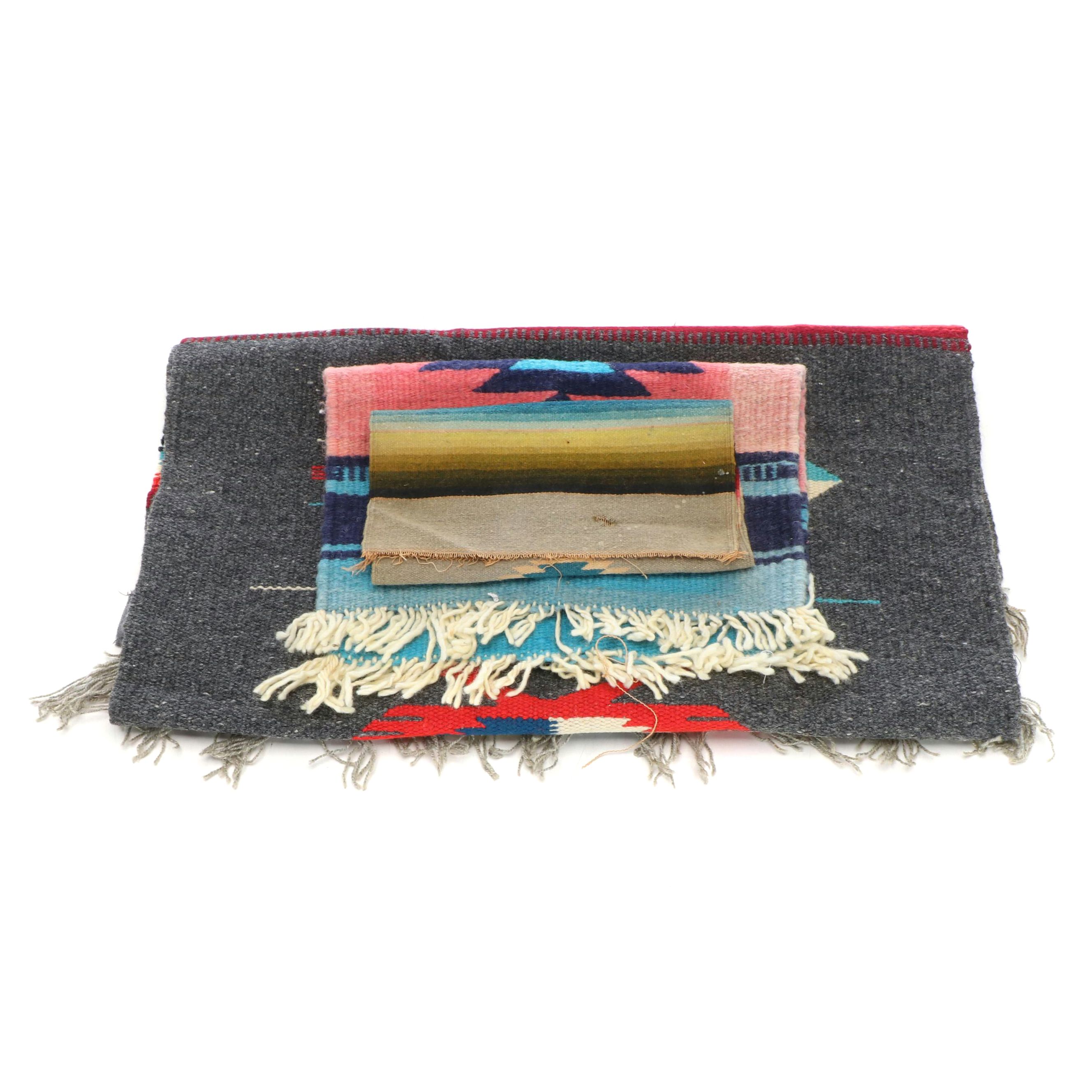 2'2" x 1'7" Chimayo Handwoven Rug and Mat with Mexican Saltillo Mat