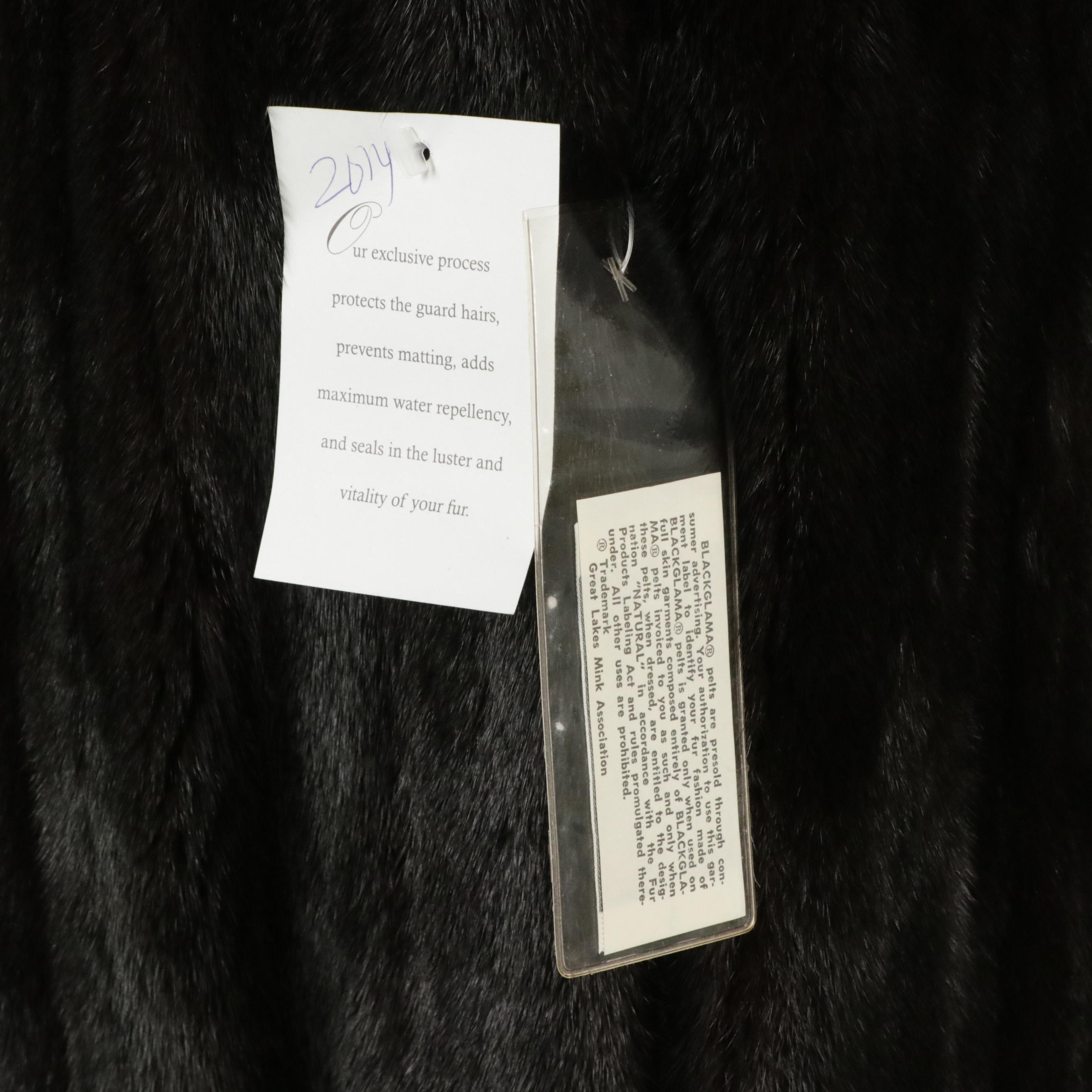 Blackglama Dark Ranch Mink Fur Single Breasted Long Coat