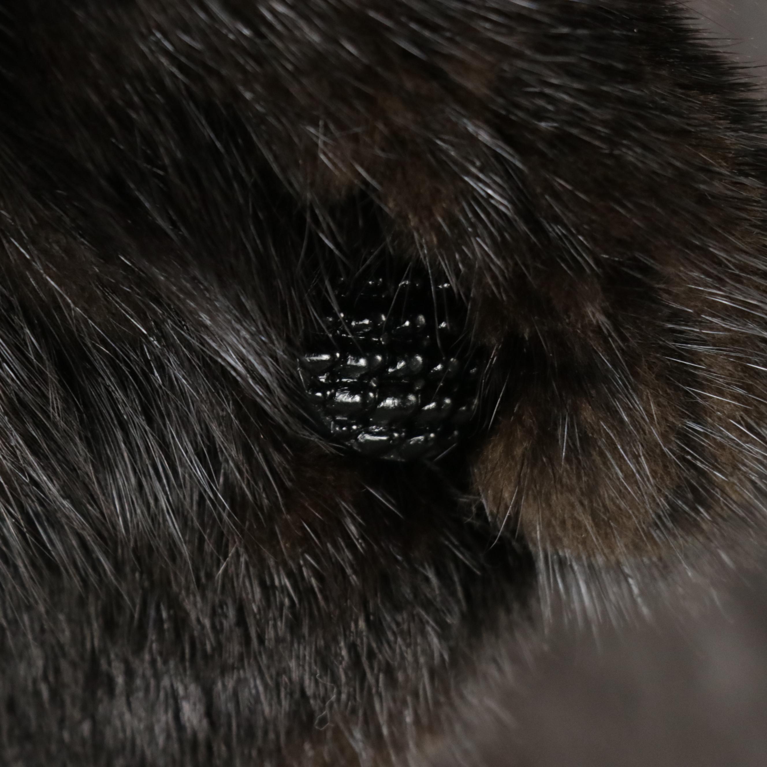 Blackglama Dark Ranch Mink Fur Single Breasted Long Coat