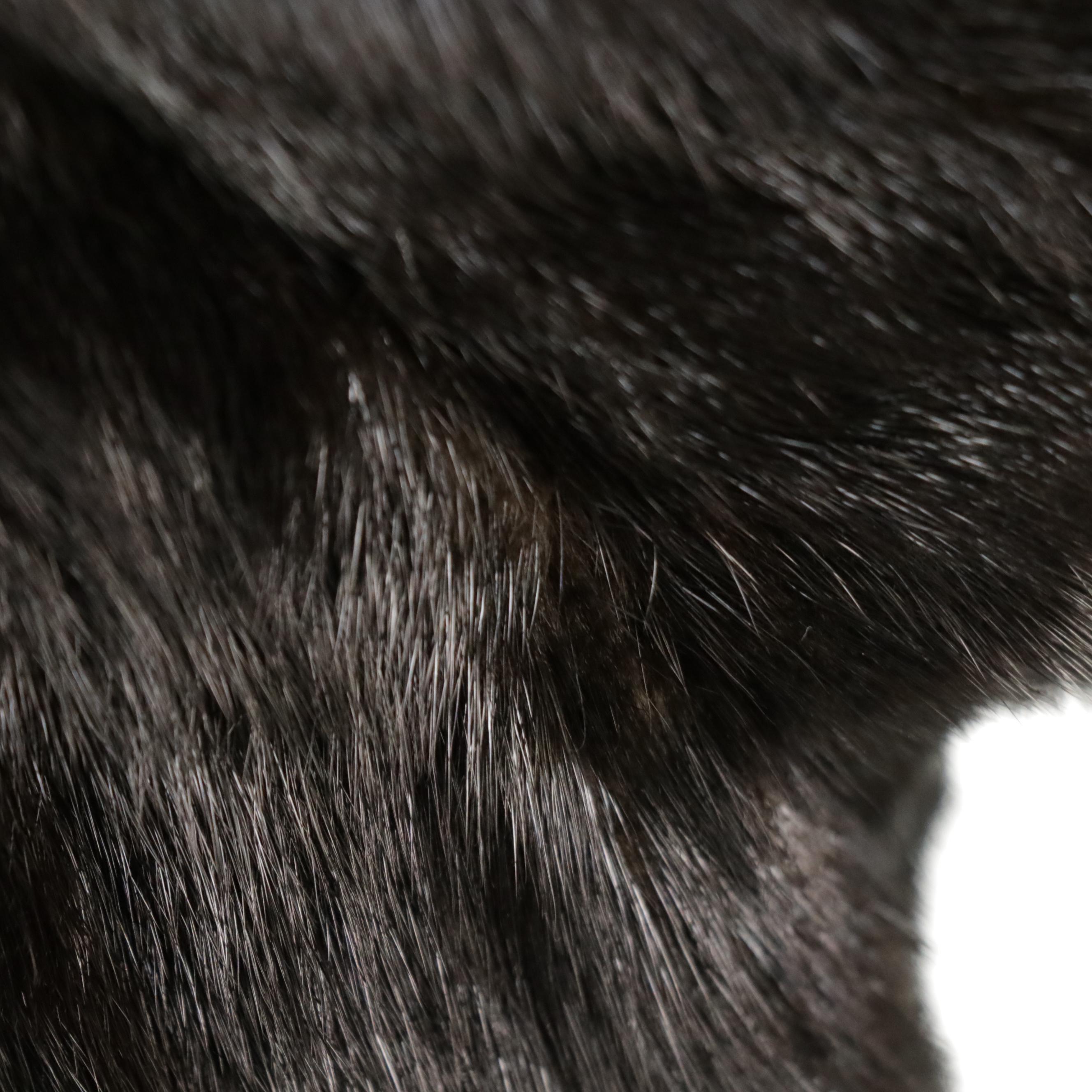 Blackglama Dark Ranch Mink Fur Single Breasted Long Coat