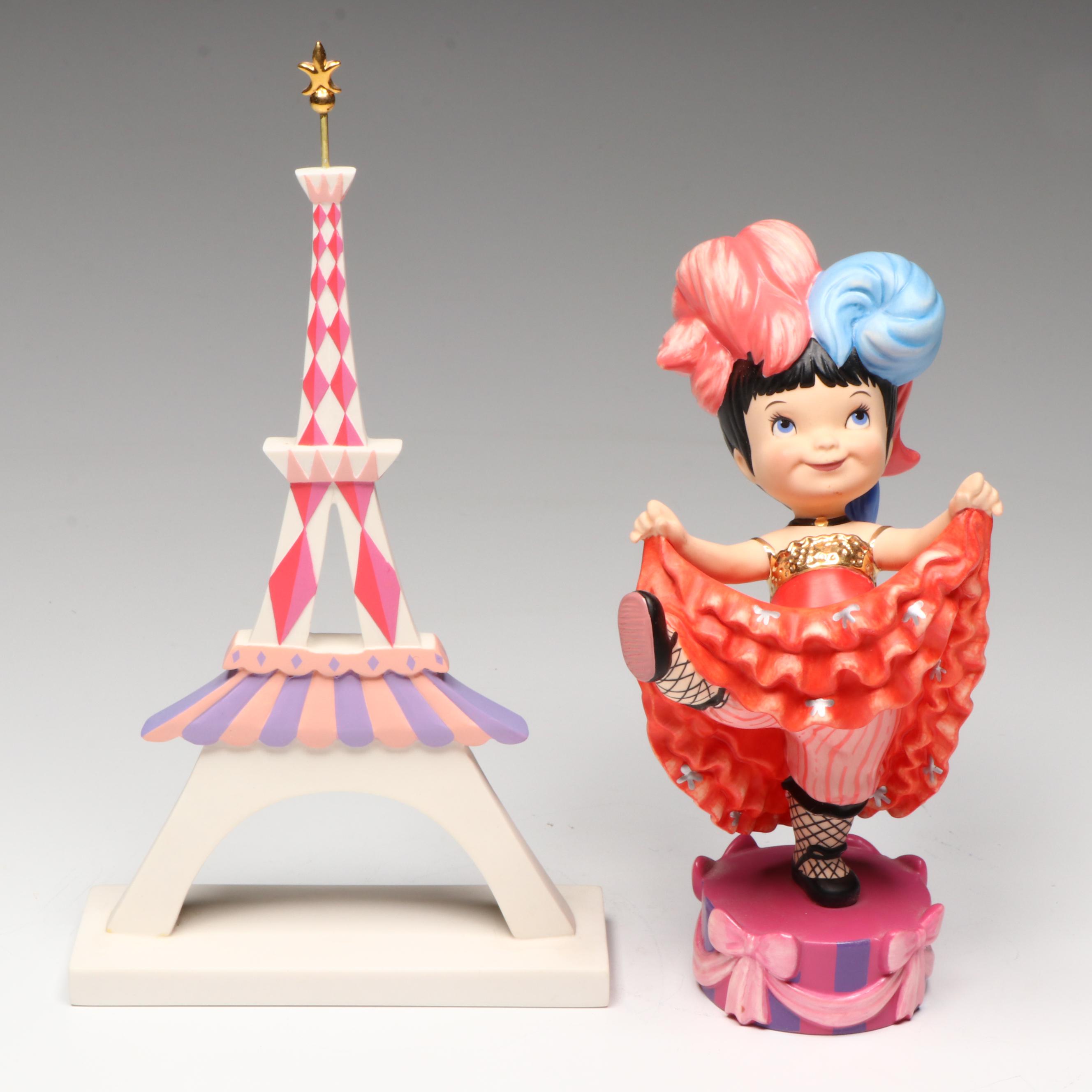 Disney It's a Small World after all "Joie de Vivre" and "Eiffel Tower" Figurines