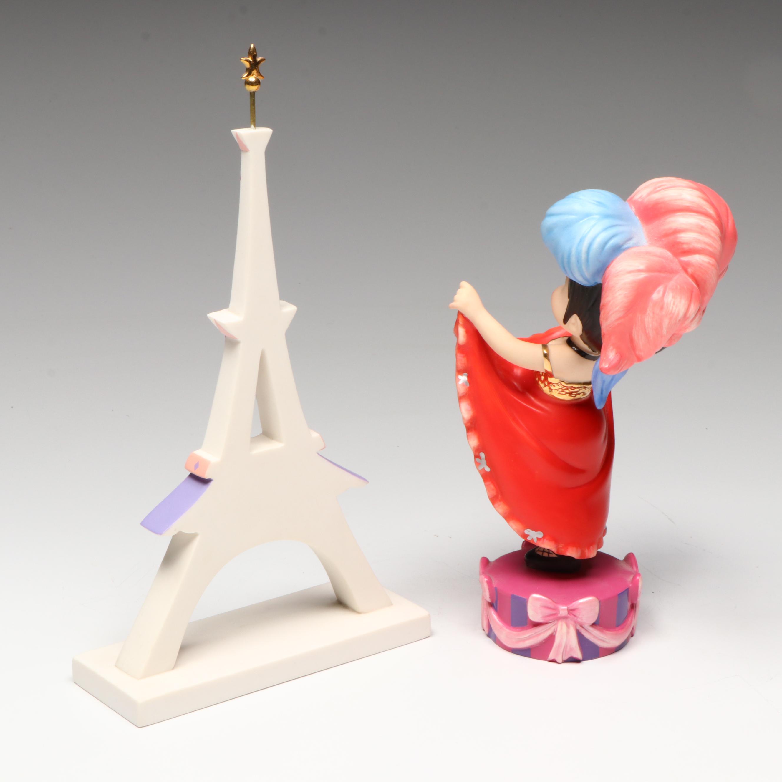 Disney It's a Small World after all "Joie de Vivre" and "Eiffel Tower" Figurines
