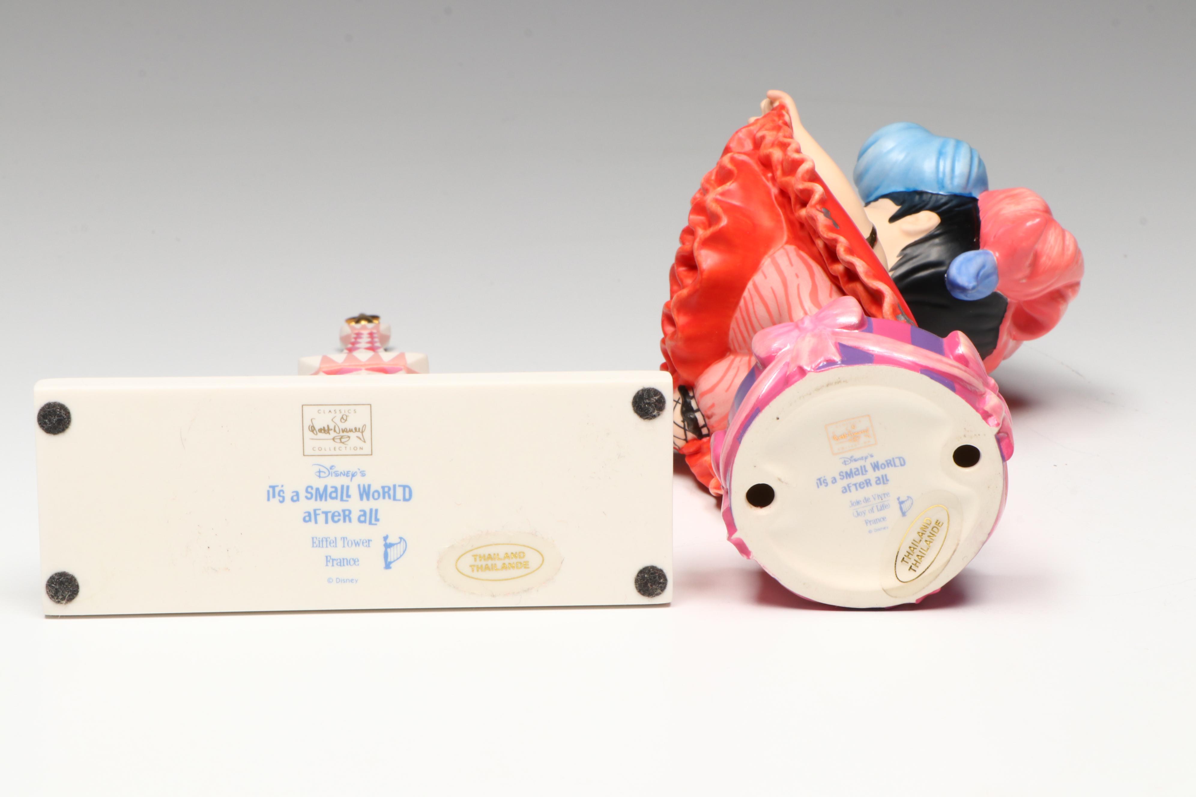 Disney It's a Small World after all "Joie de Vivre" and "Eiffel Tower" Figurines