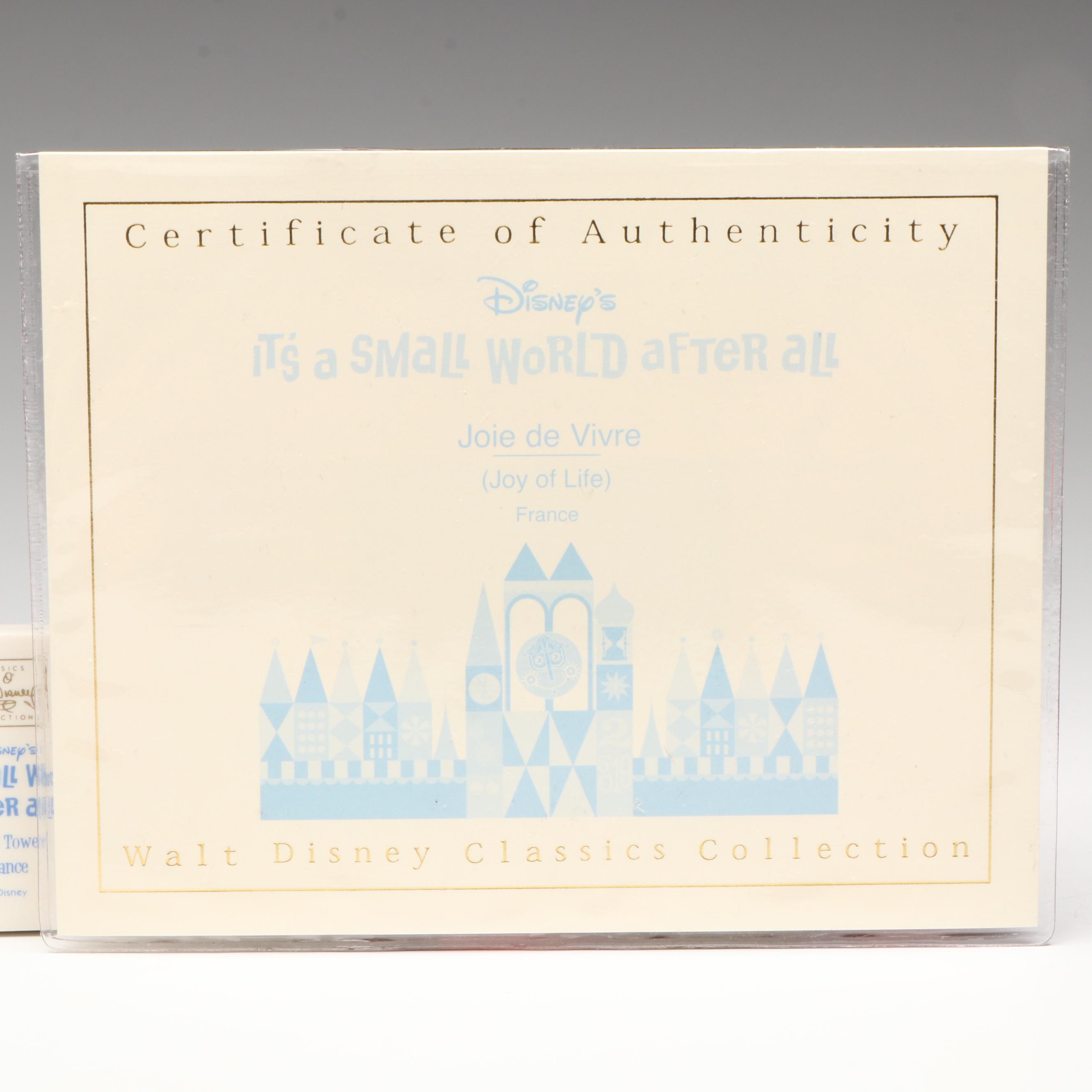 Disney It's a Small World after all "Joie de Vivre" and "Eiffel Tower" Figurines