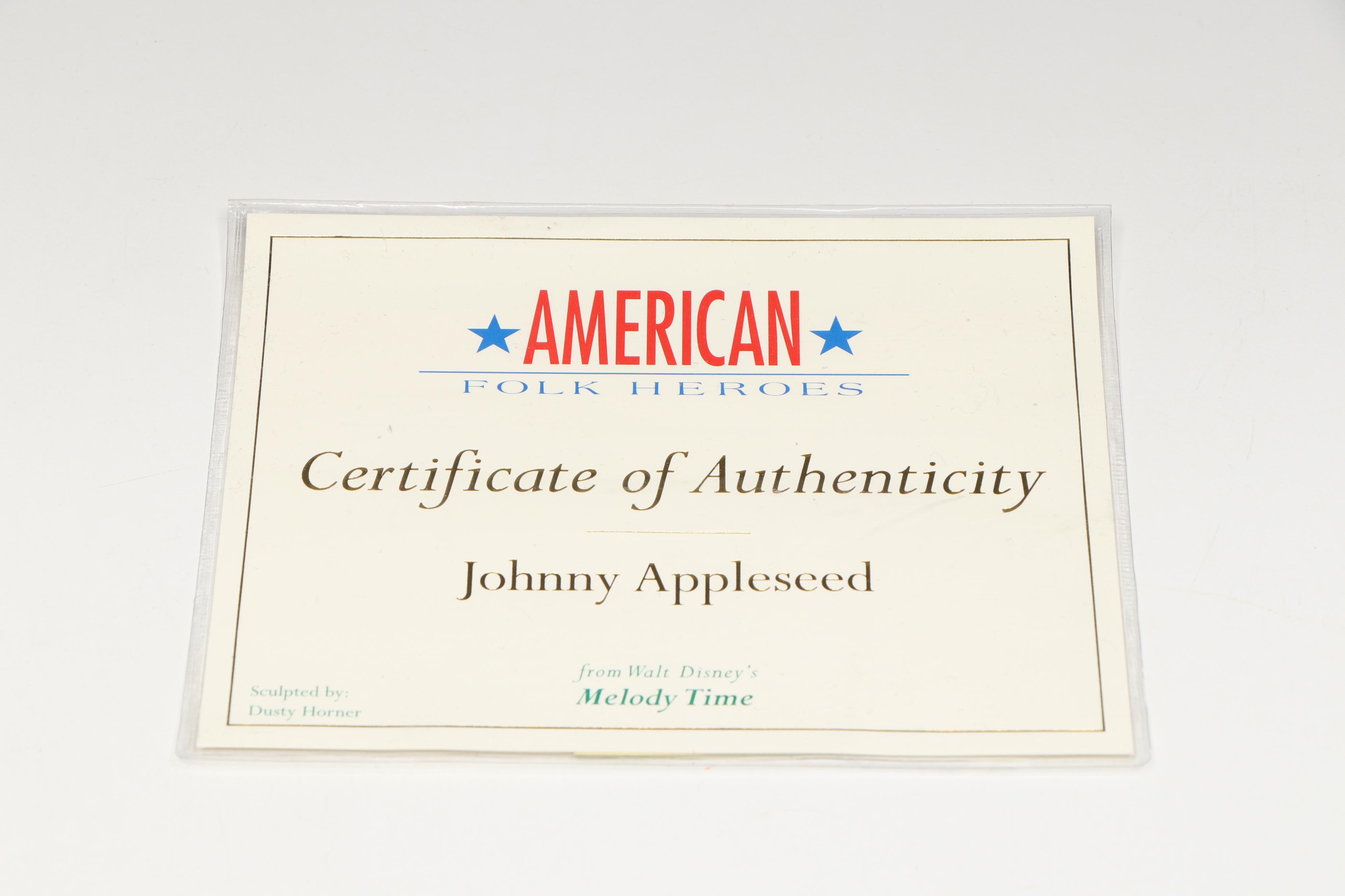 Disney Melody Time "Johnny Appleseed" American Folk Heroes Porcelain Figurine