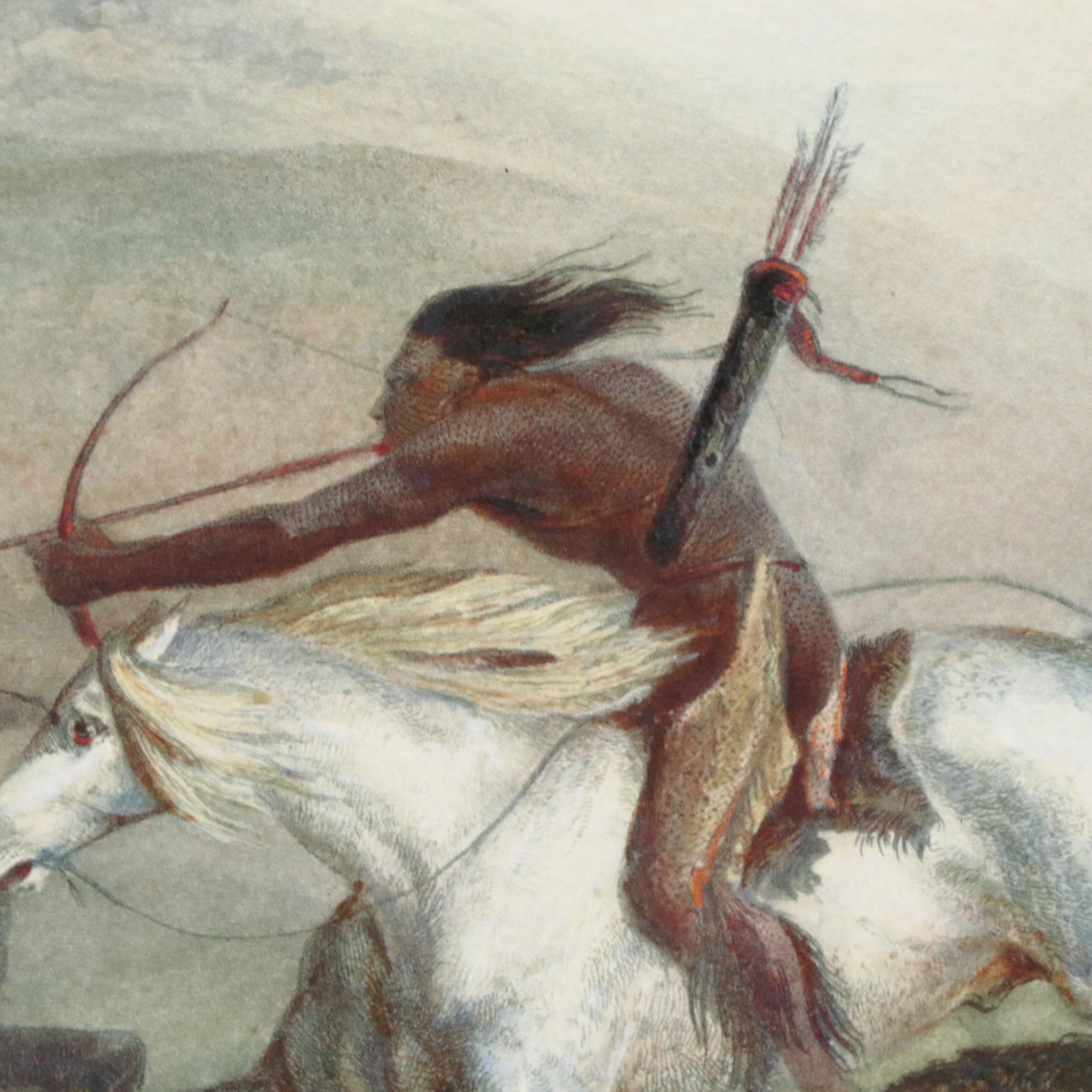 After Karl Bodmer Lithograph "Indians Hunting the Bison," 20th Century