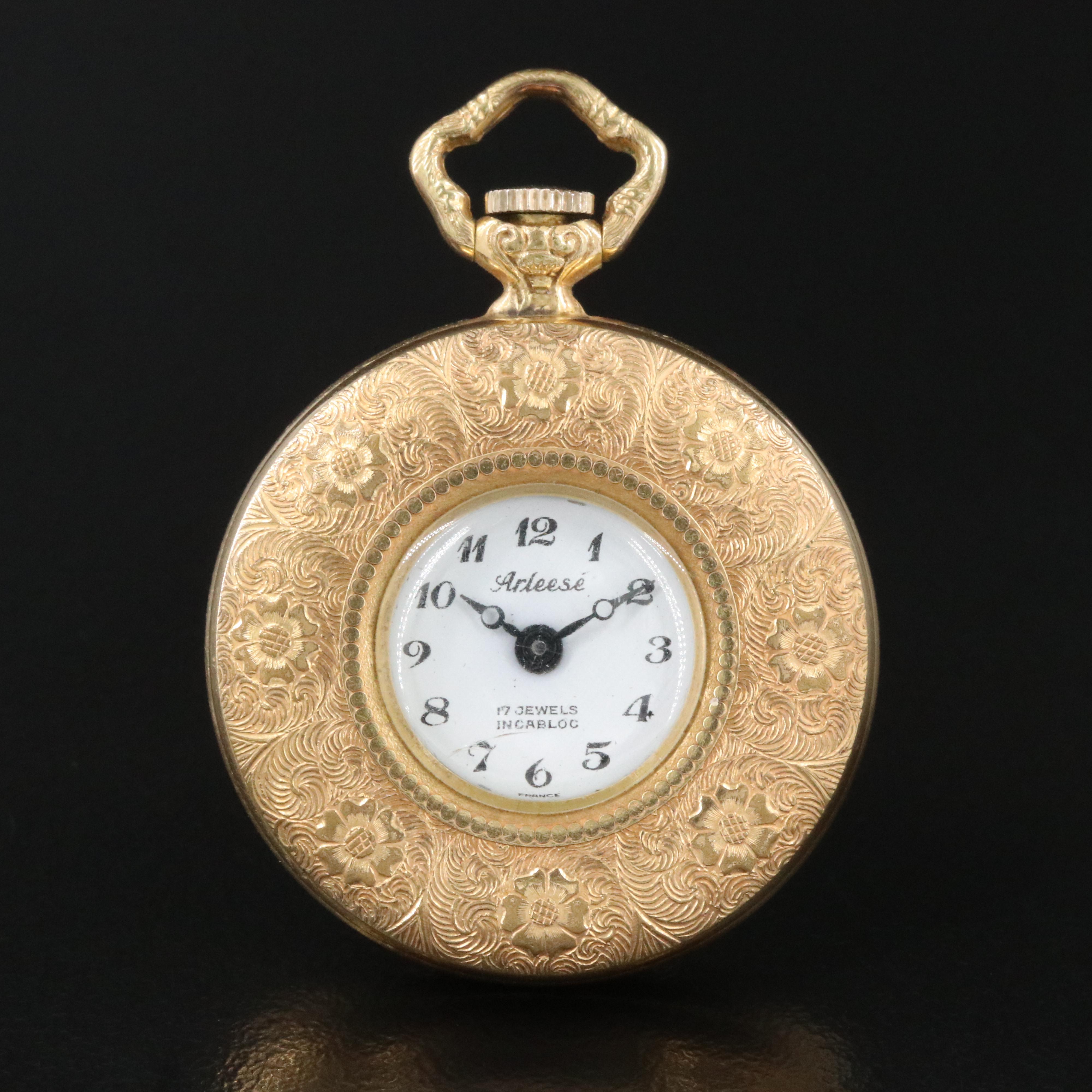 Arleese Ornate Small Pocket Watch