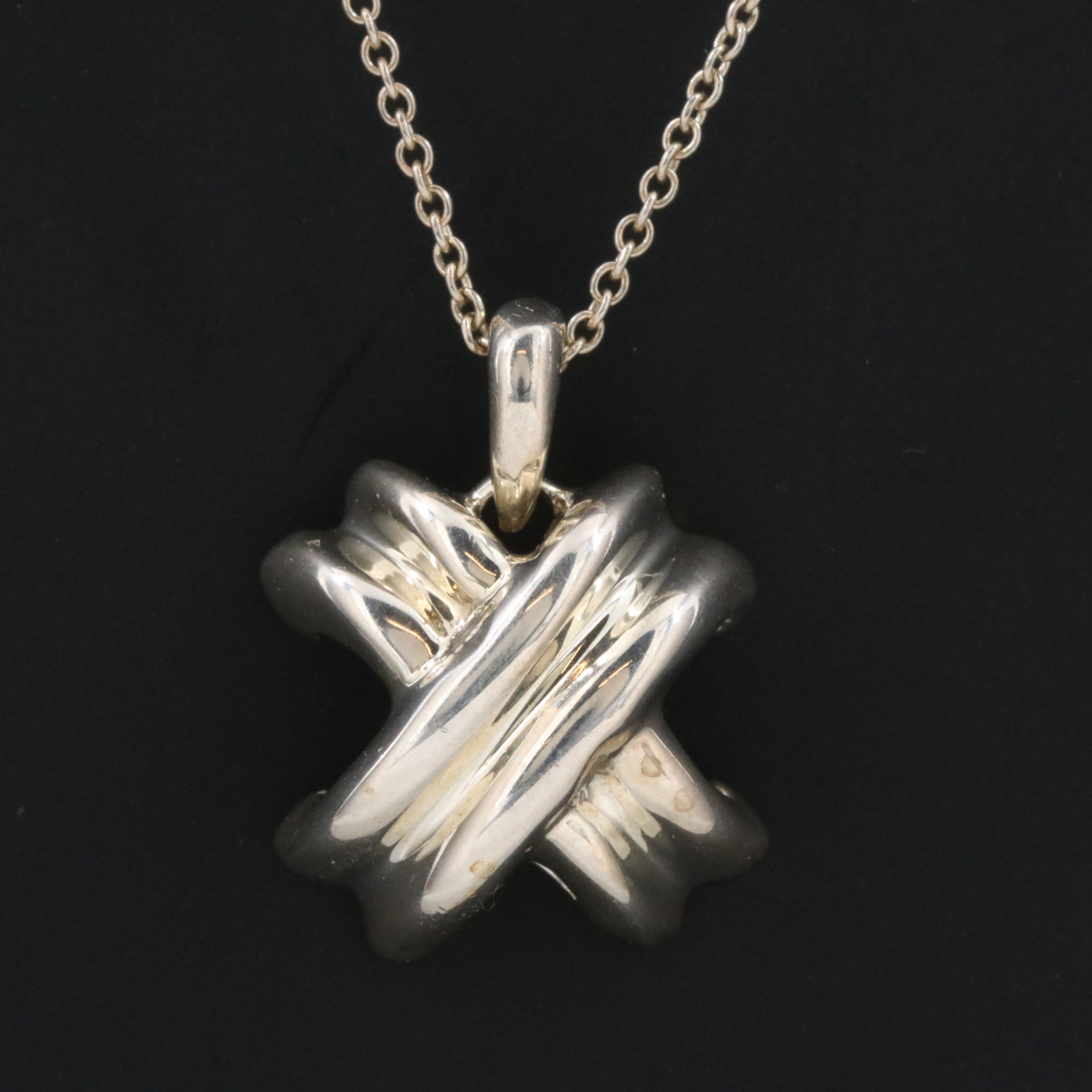 Tiffany & Co. Signature X Sterling Pendant Necklace