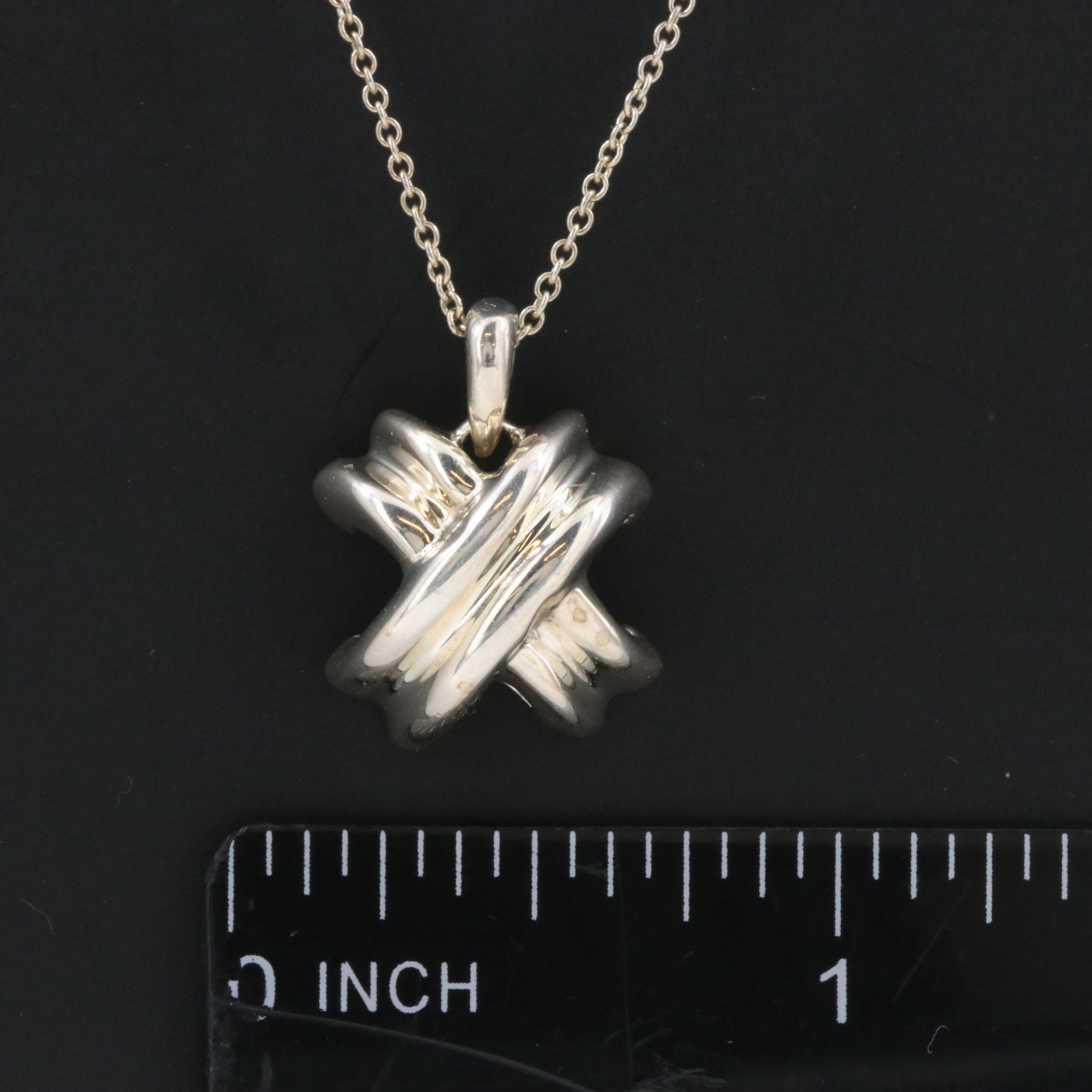 Tiffany & Co. Signature X Sterling Pendant Necklace