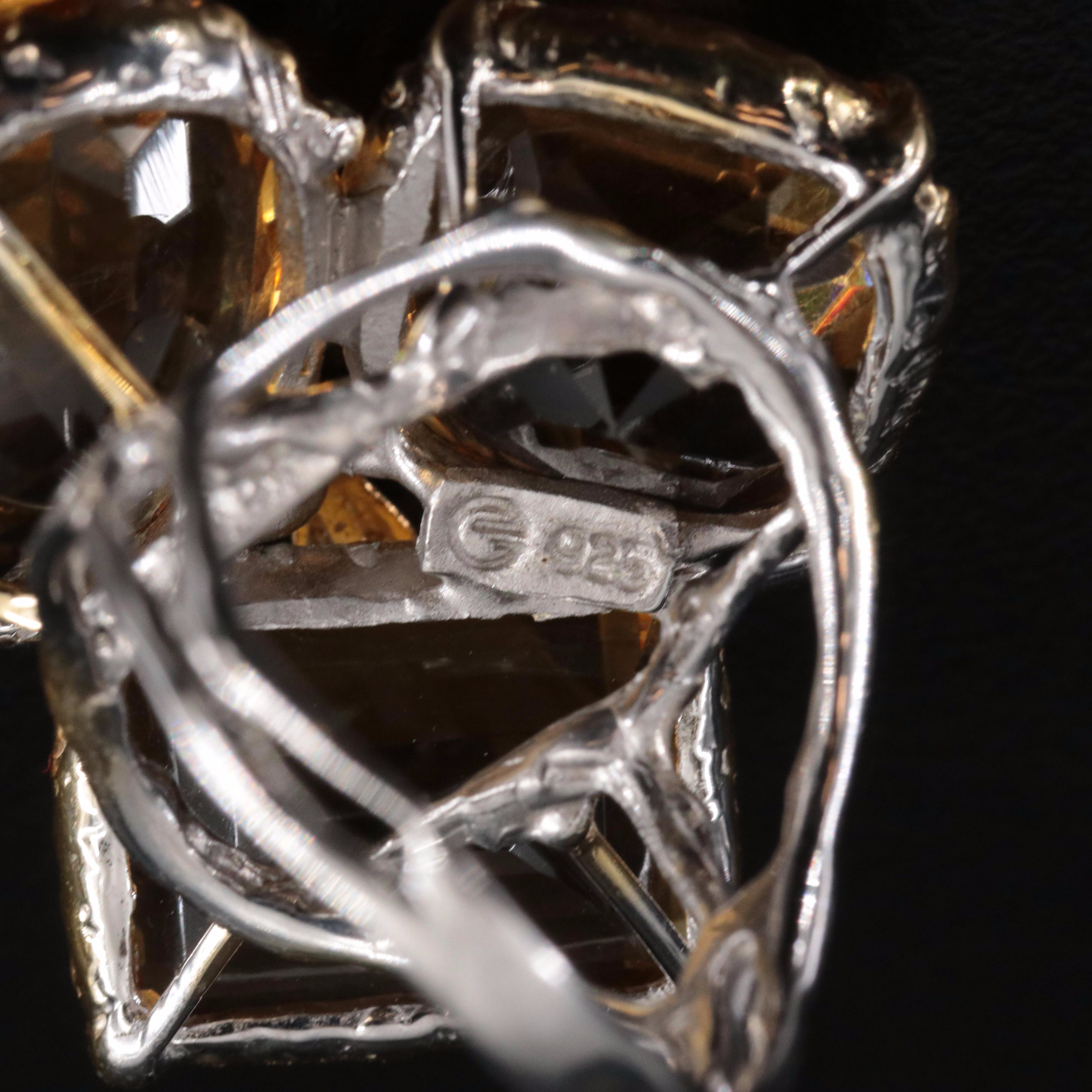 Sterling Citrine Ring with a Dragonfly Accent