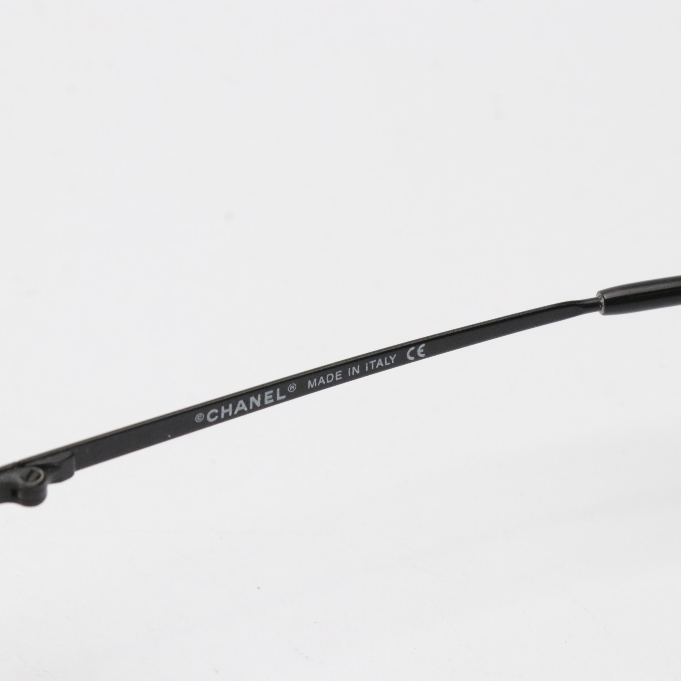 Chanel 4017-D c.170/8G Embellished CC Rectangular Rimless Sunglasses