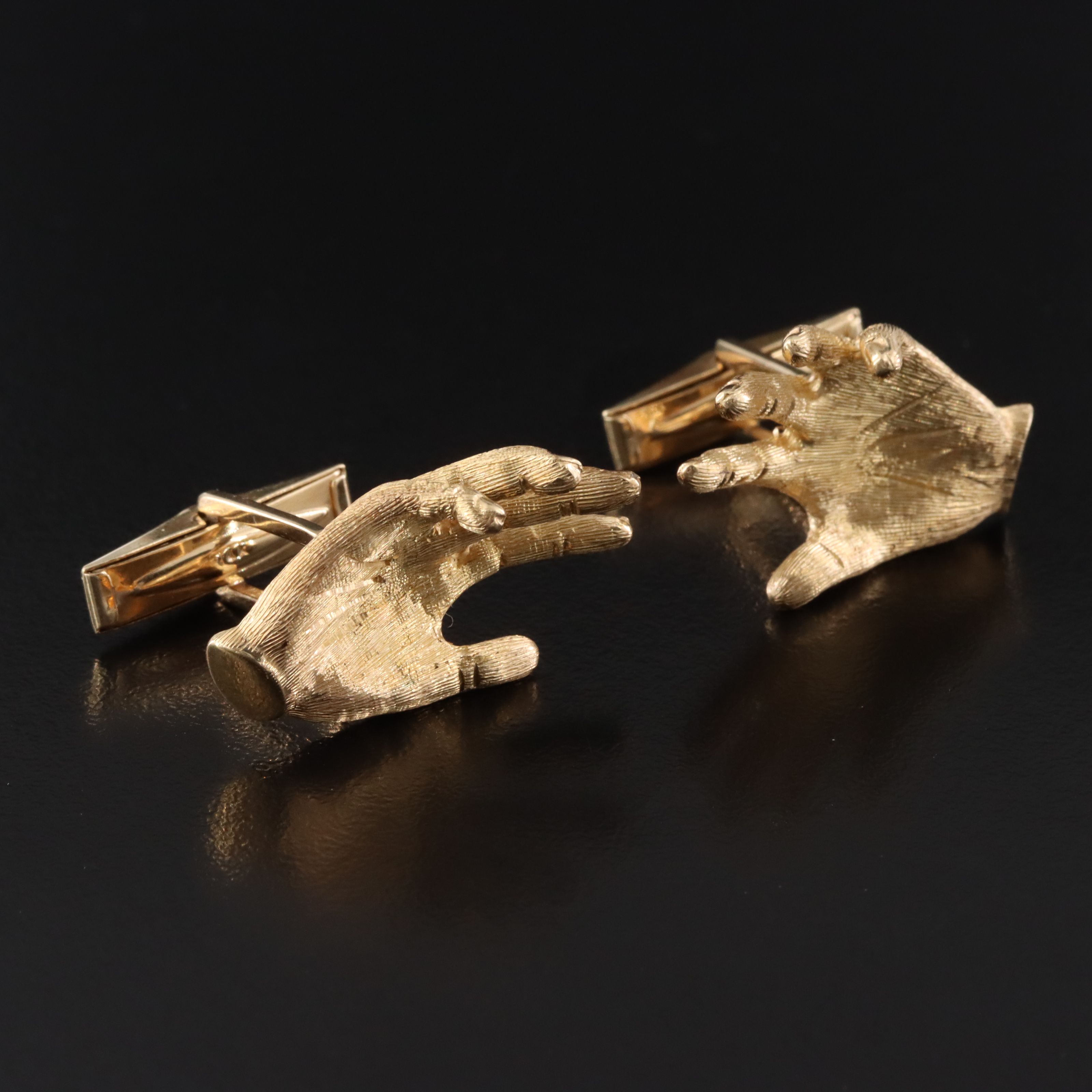 14K Posed Hand Cufflinks