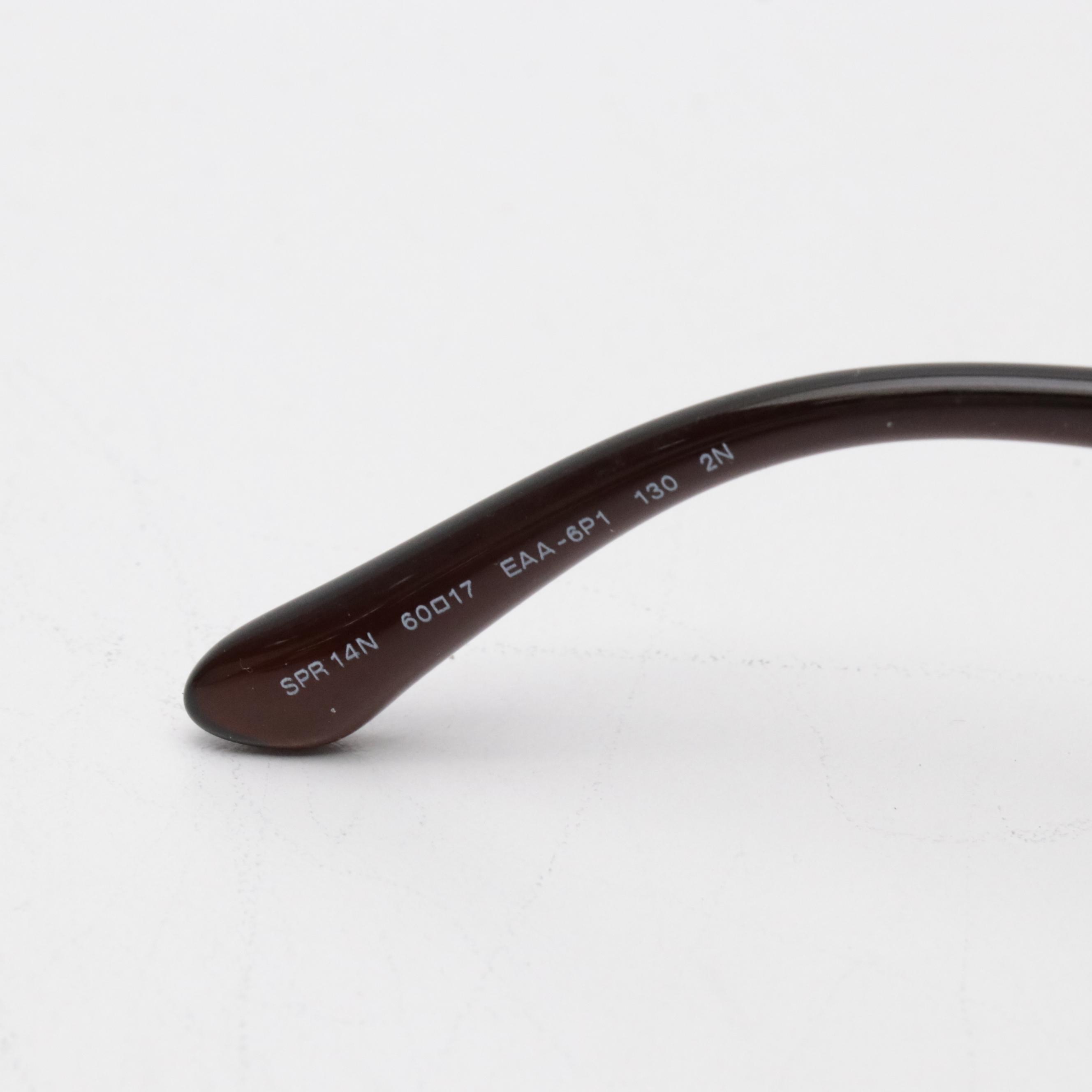 Prada SPR 14N EAA-6P1 Violet/Brown Round Sunglasses