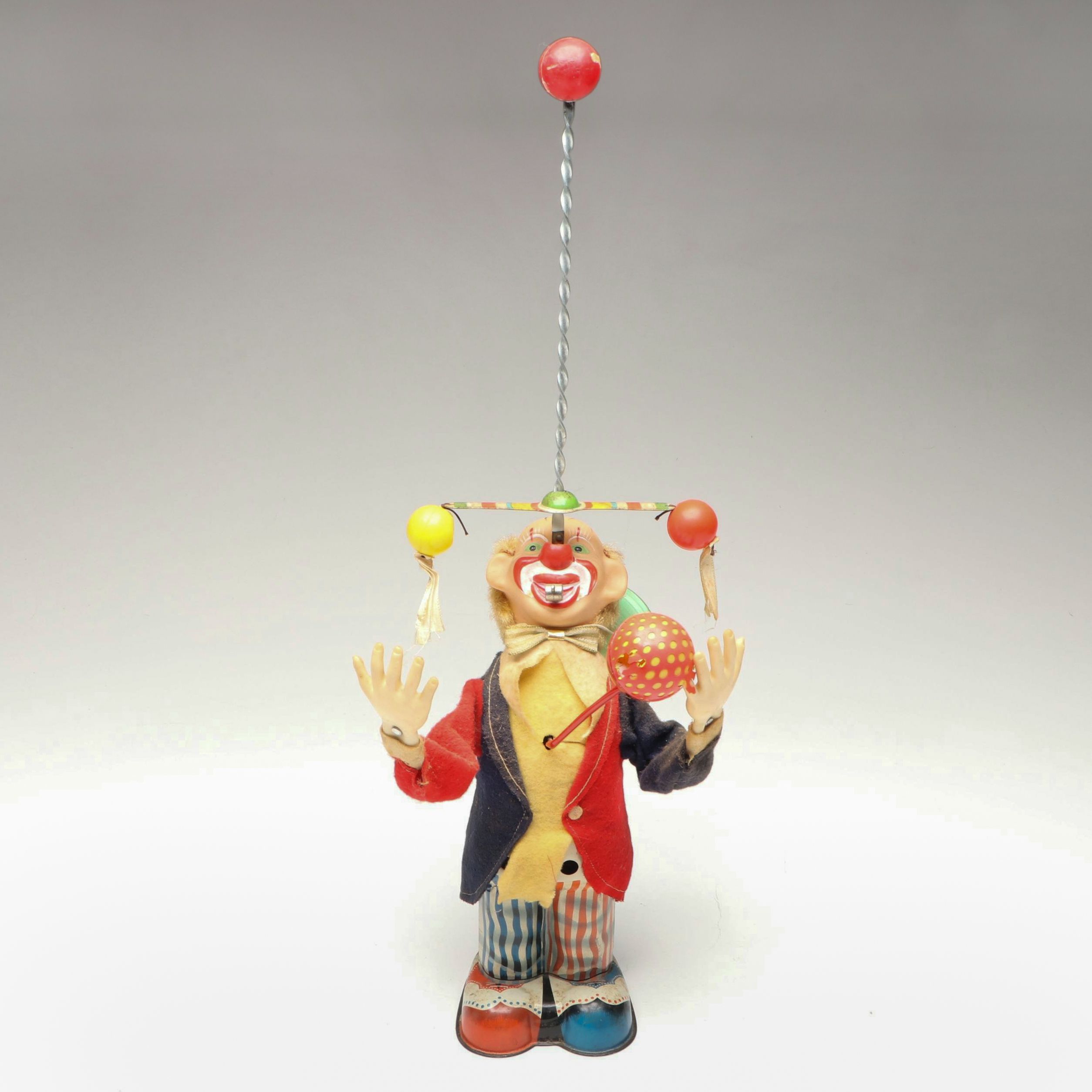 Alps Japan "Pinky the Juggling Clown" Battery-Operated Vintage Toy, Mid-20th C.