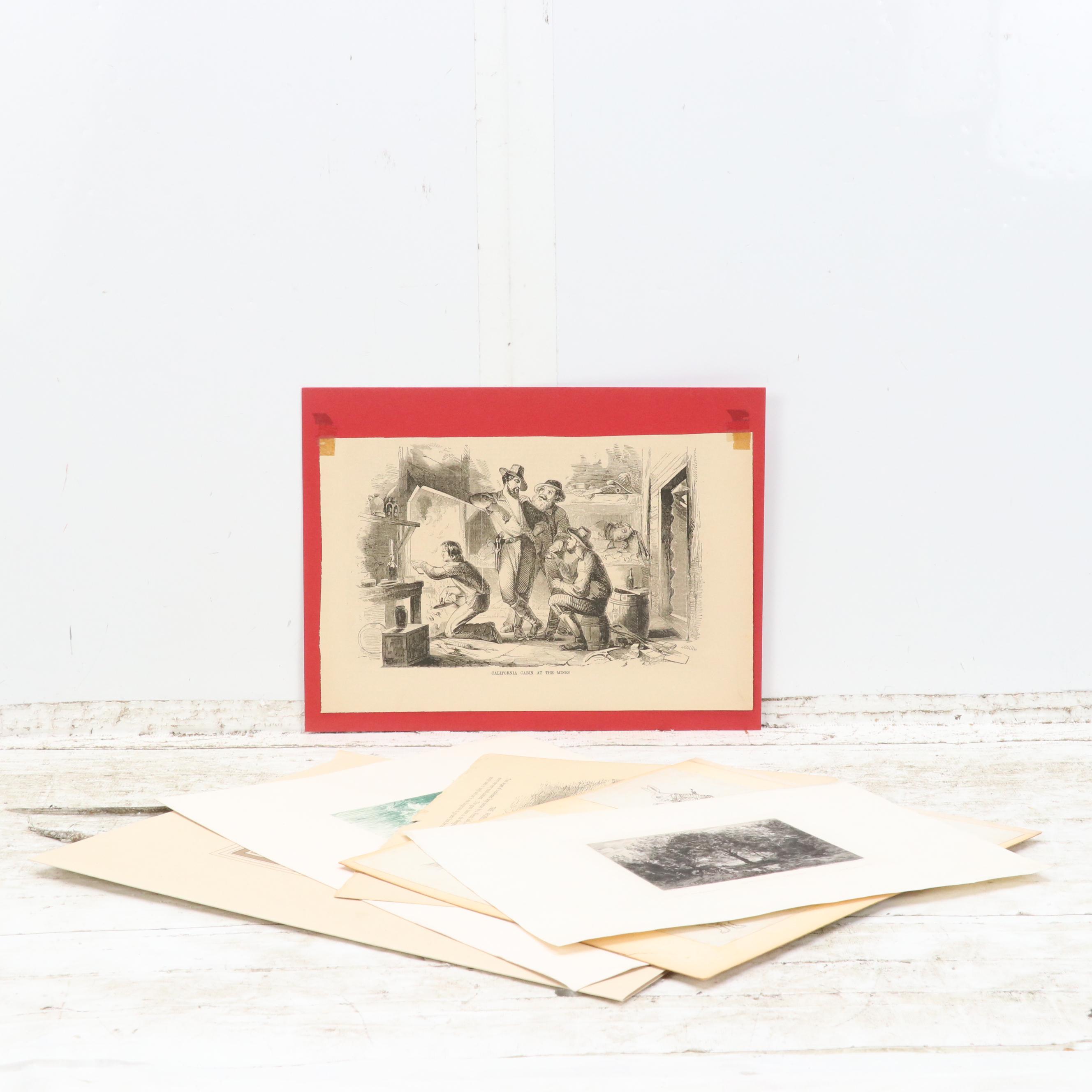 Intaglio Set Including Etching F. S. Church "The Mermaid," 1888