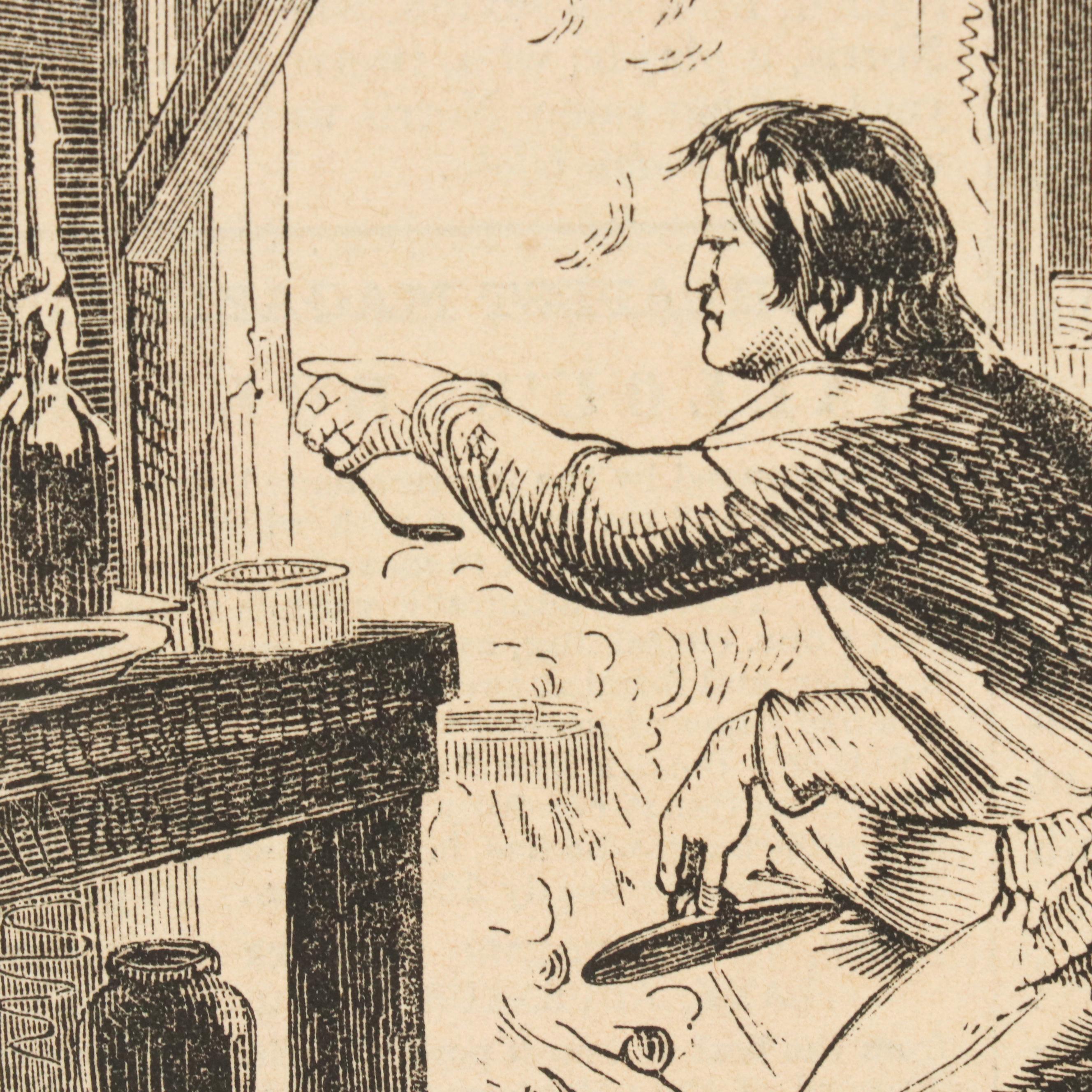 Intaglio Set Including Etching F. S. Church "The Mermaid," 1888