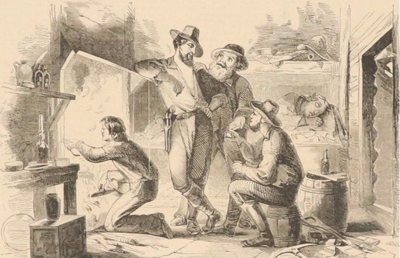 Intaglio Set Including Etching F. S. Church "The Mermaid," 1888