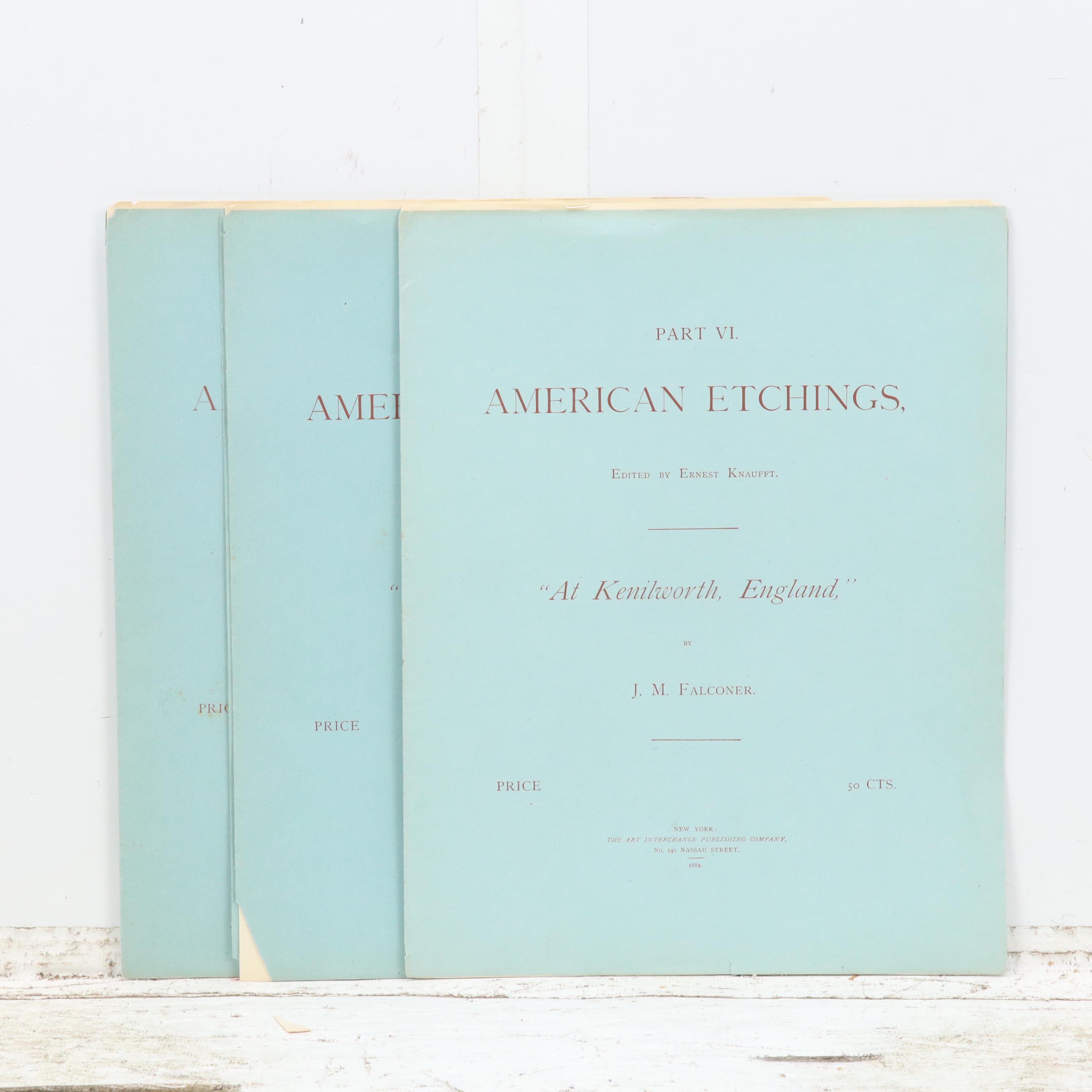 Intaglio Set Including Etching F. S. Church "The Mermaid," 1888