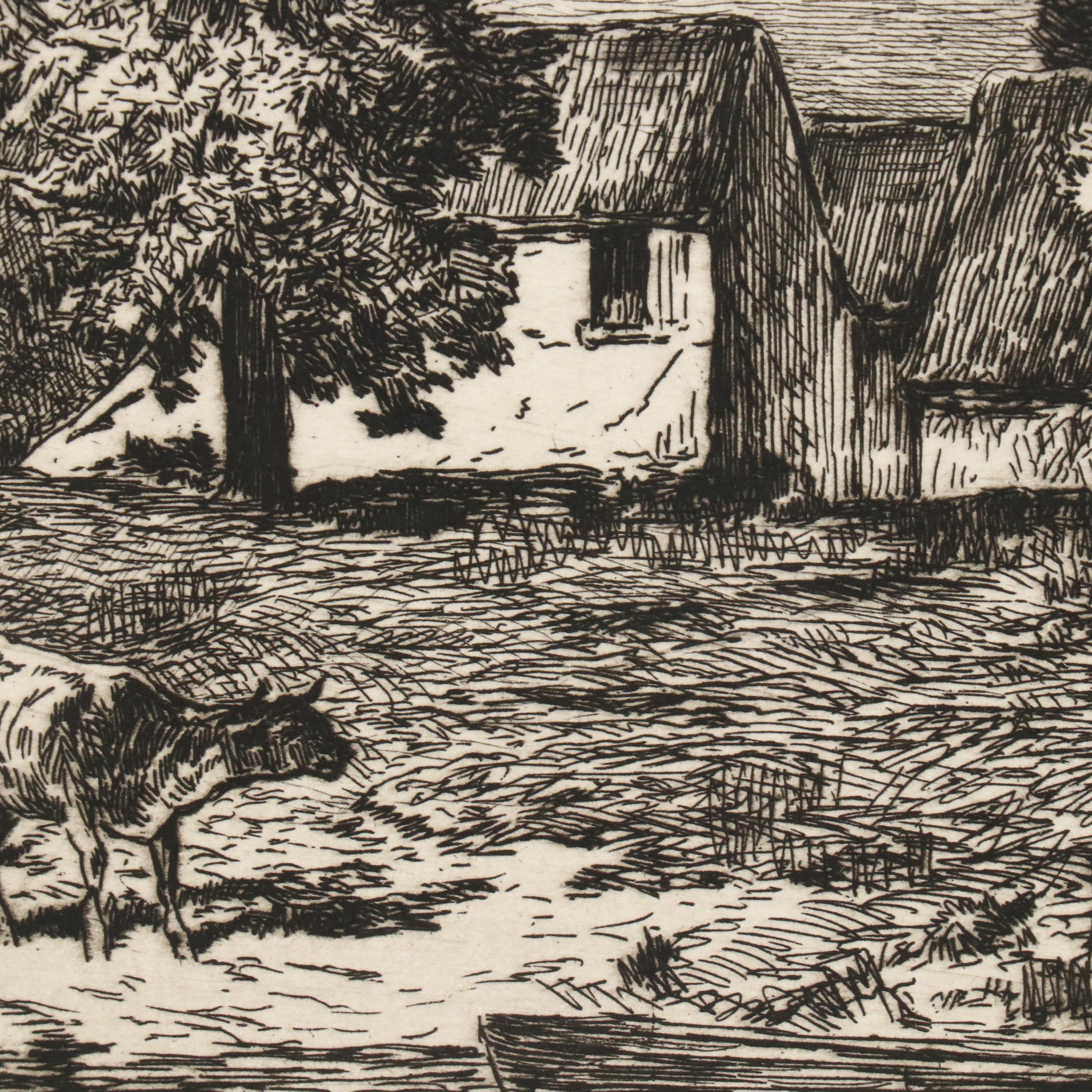 Intaglio Set Including Etching F. S. Church "The Mermaid," 1888