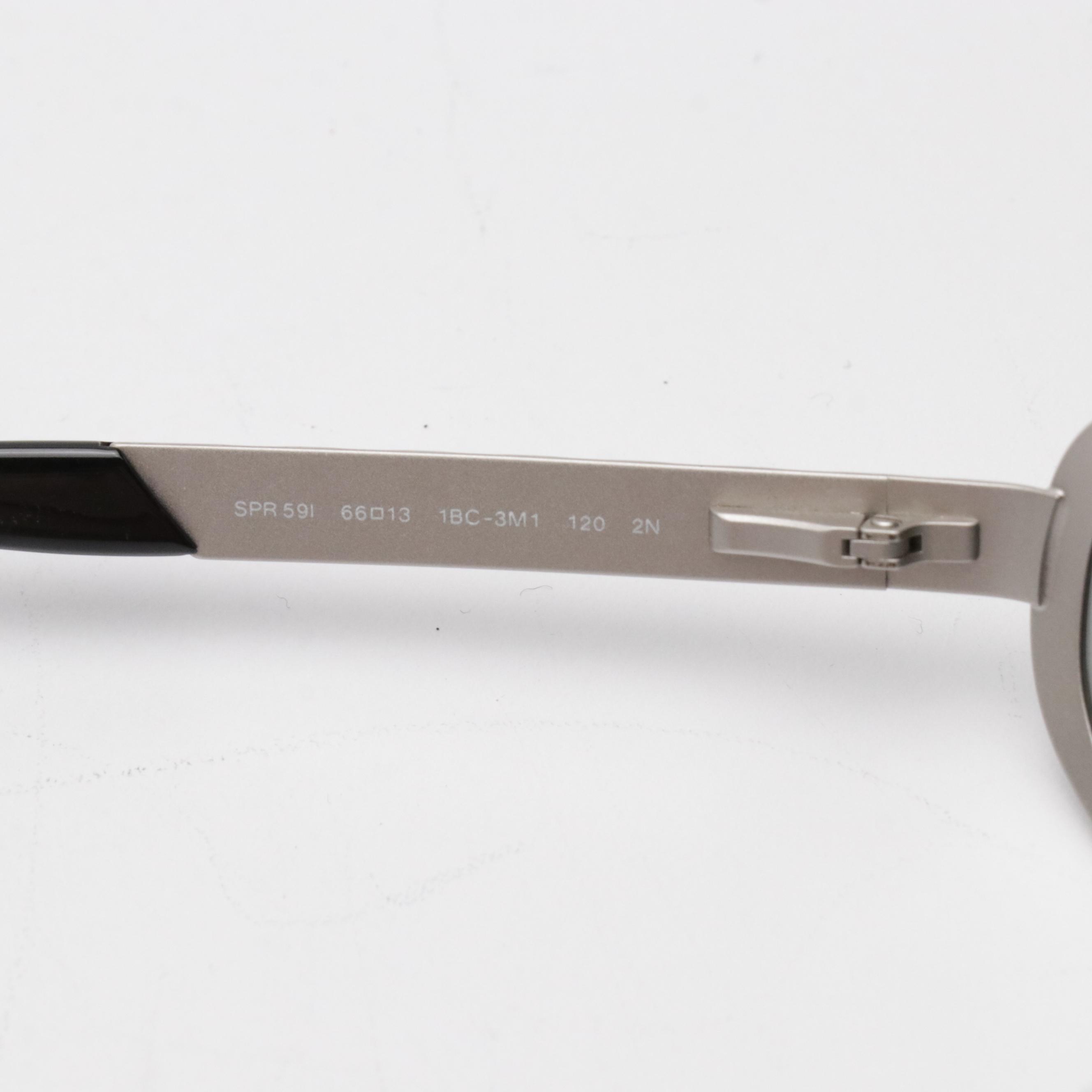 Prada SPR59I 1BC-3M1 Rhinestone Embellished Chrome Strass Wrap Sunglasses