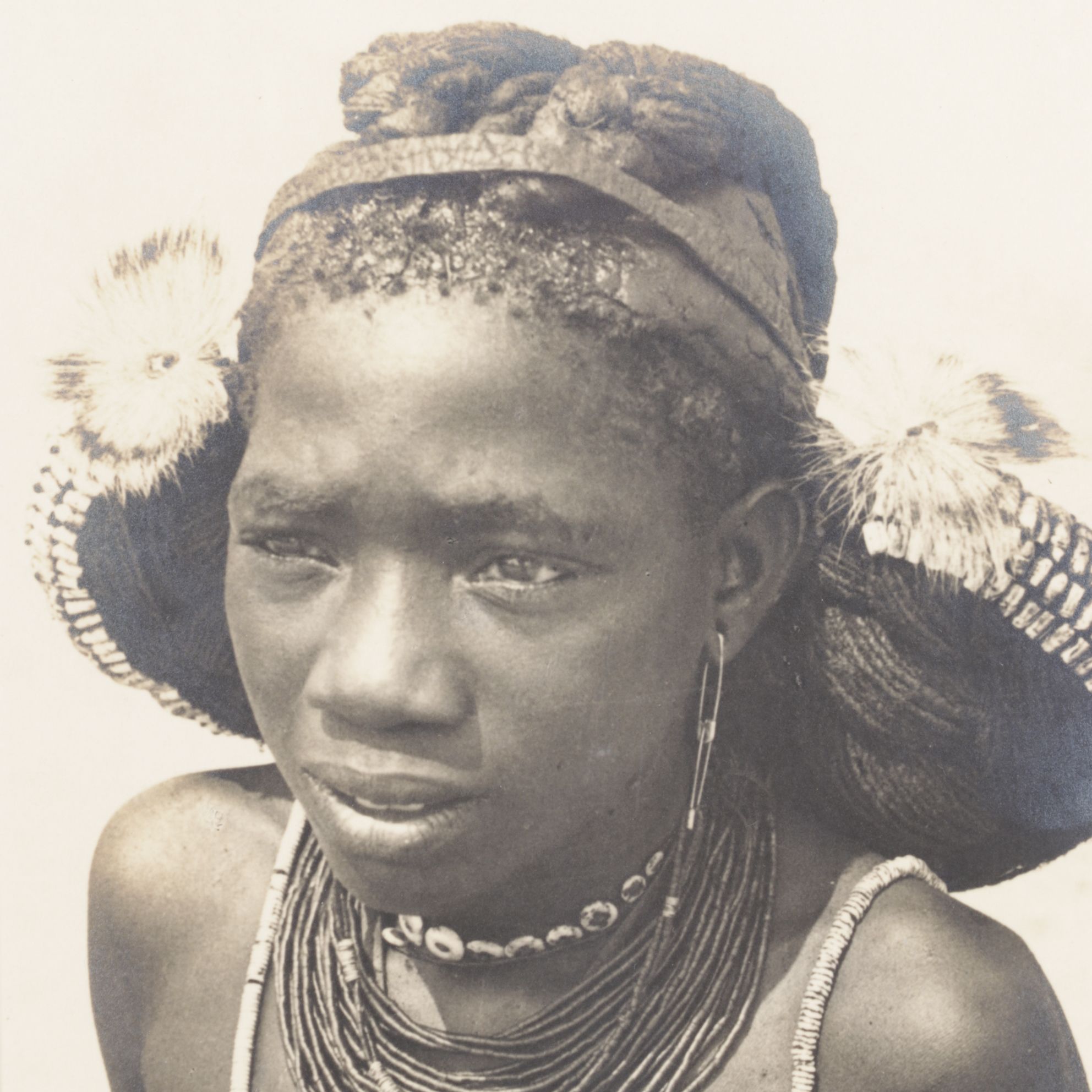 Sepia Toned Carbon Photograph of Namibian Ombalantu Young Woman