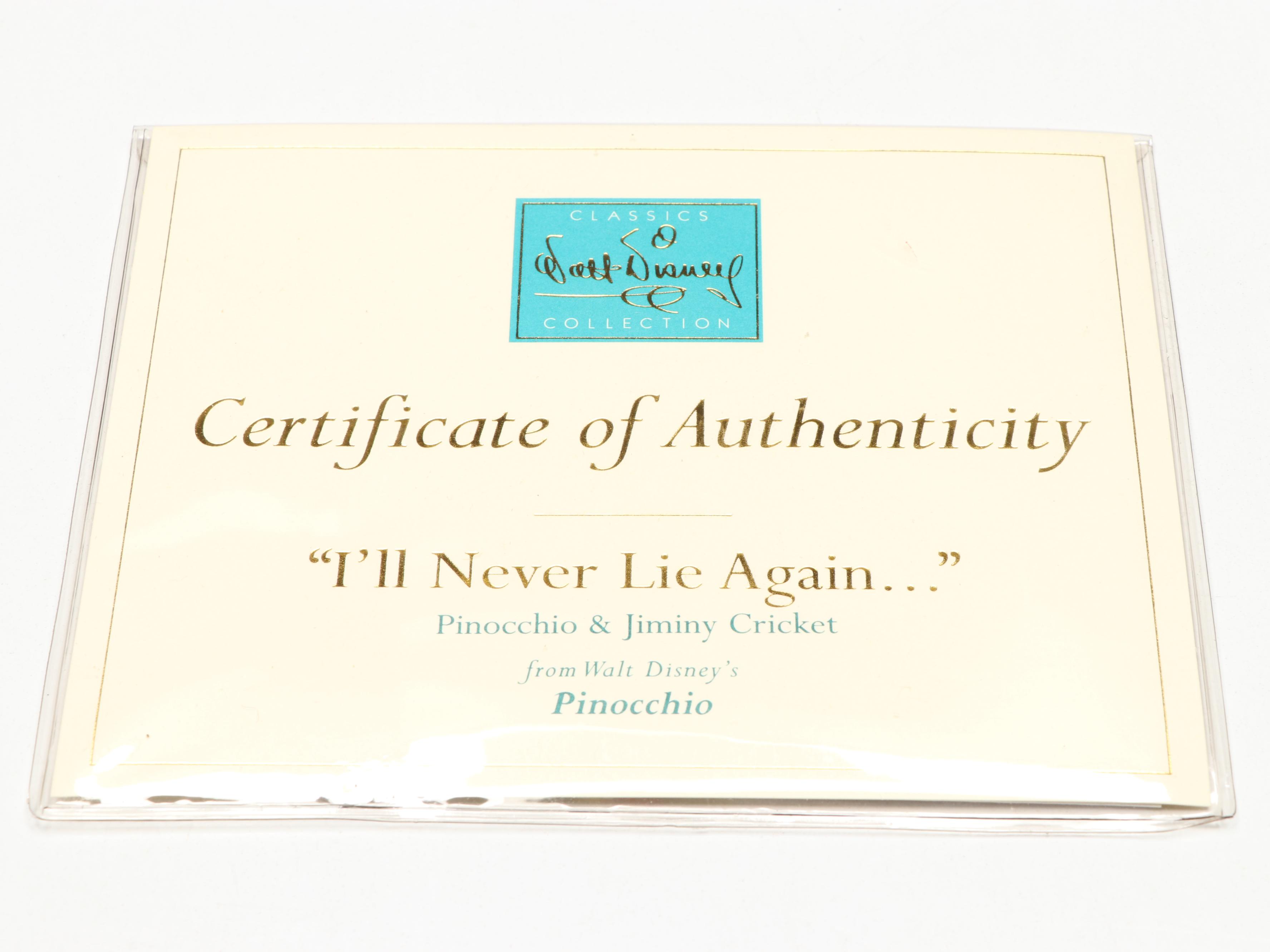 Disney "I'll Never Lie Again..." and Other Pinocchio Porcelain Figurine