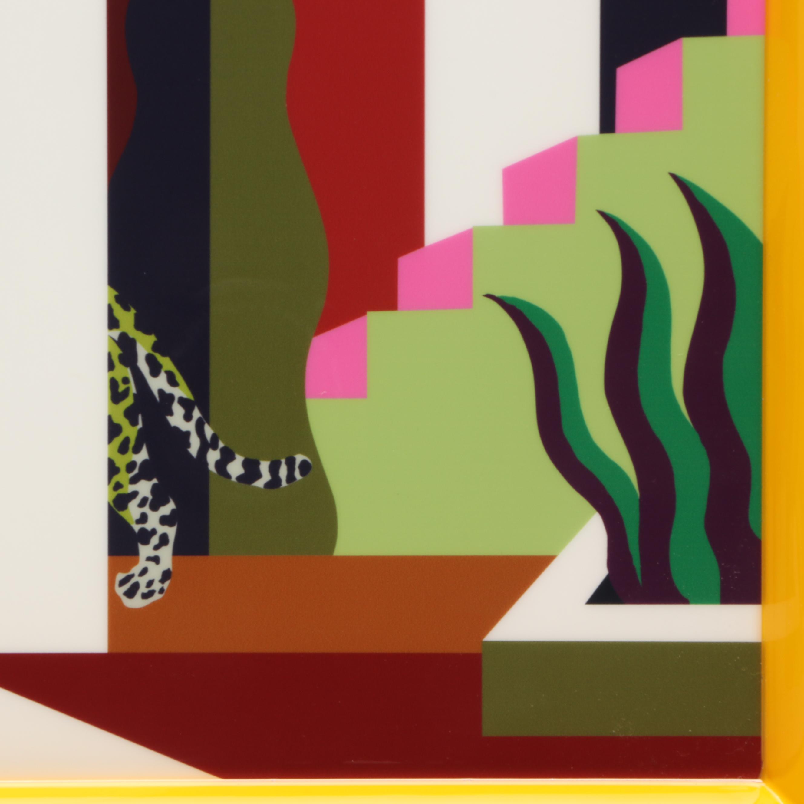 Hermès "Jaguar dans un Jardin Mexicain" Hand-Painted Lacquered Wood Tray