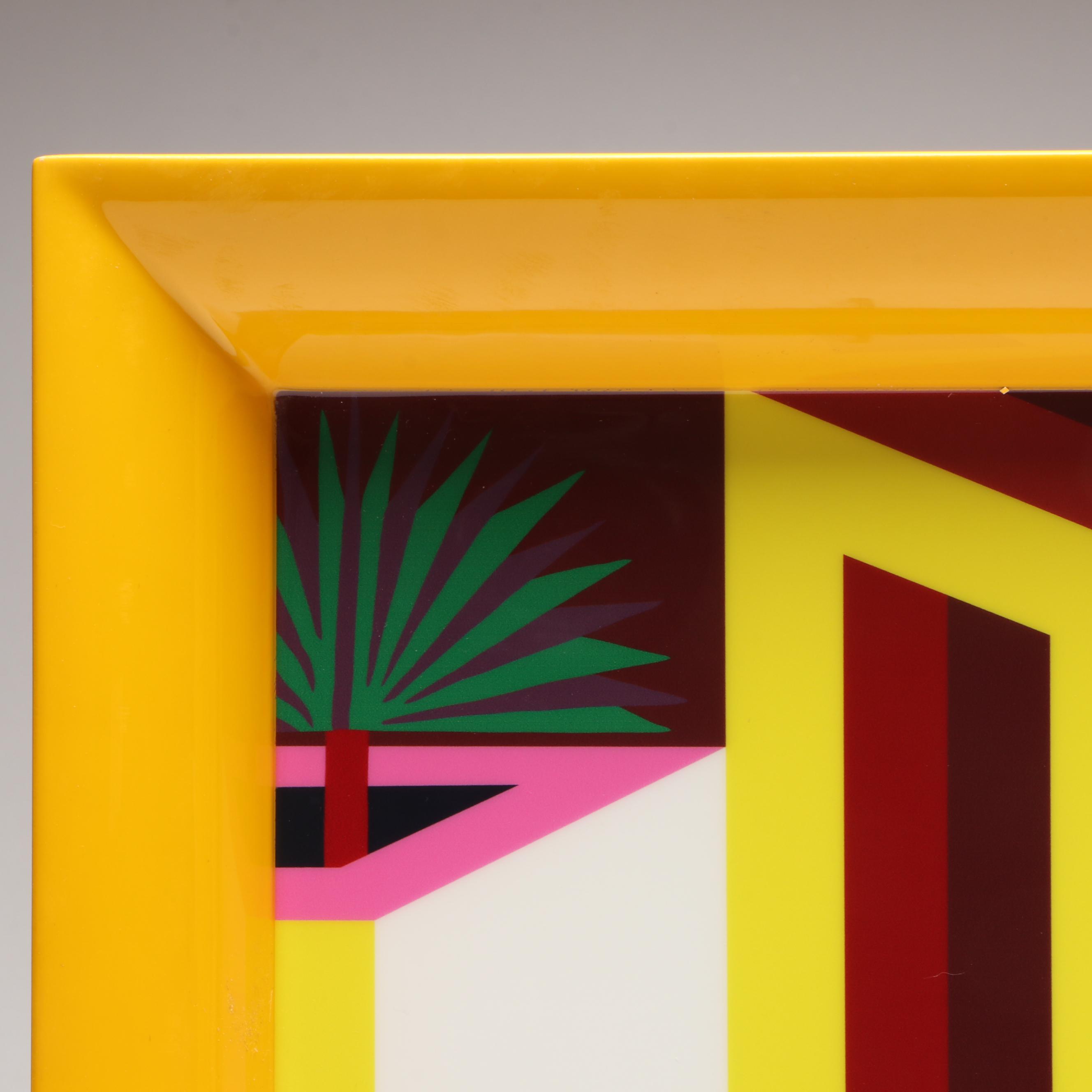 Hermès "Jaguar dans un Jardin Mexicain" Hand-Painted Lacquered Wood Tray