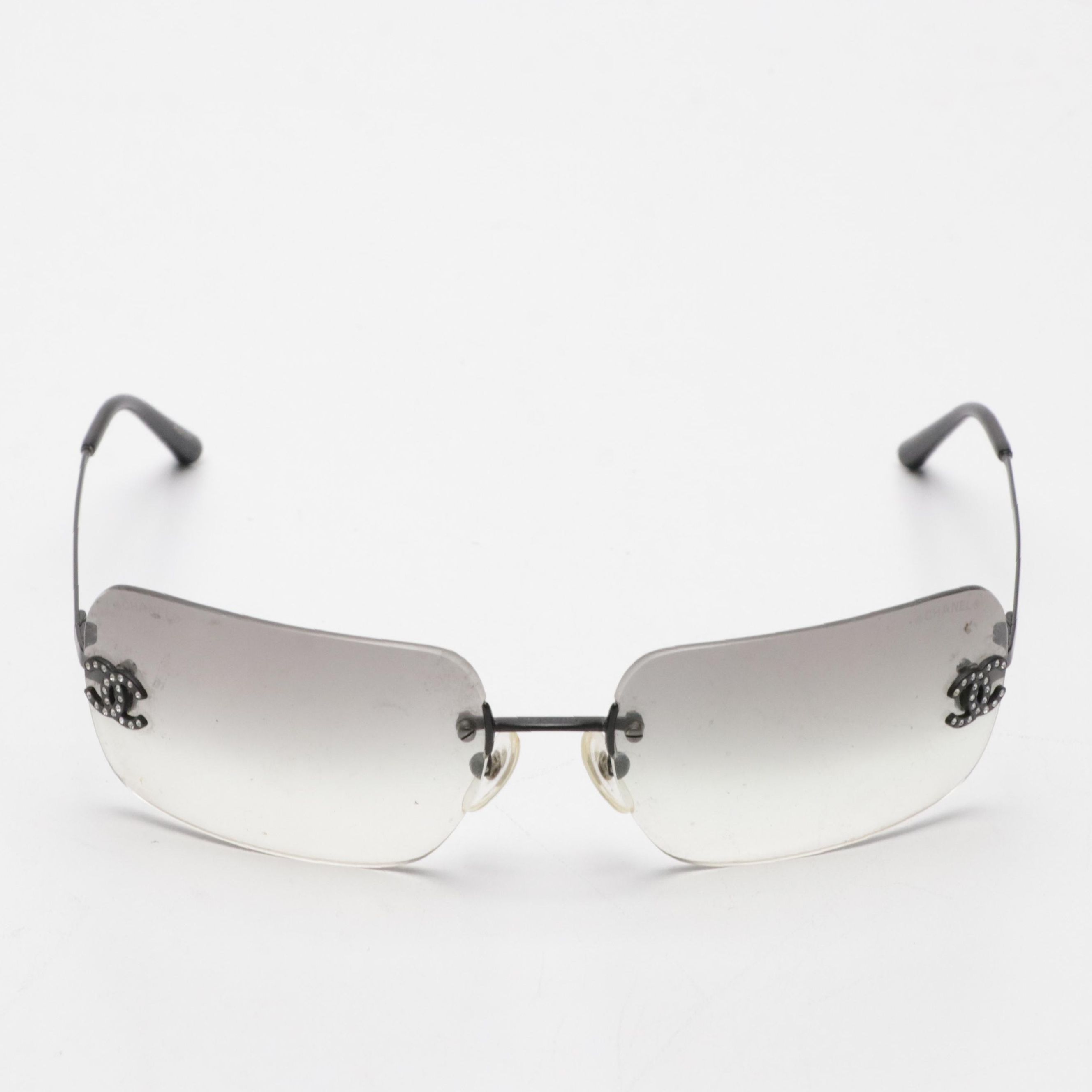 Chanel 4017-D c.170/8G Embellished CC Rectangular Rimless Sunglasses