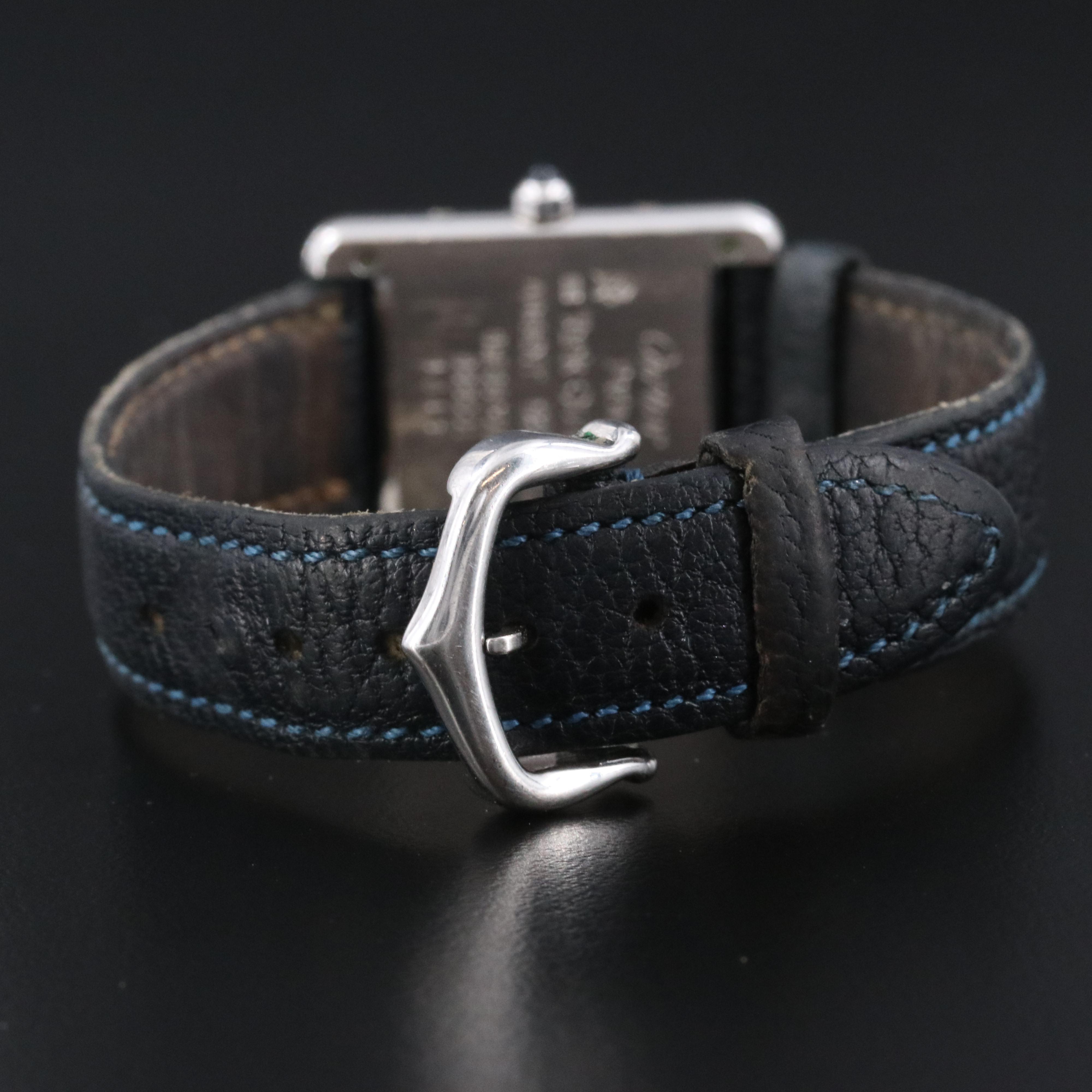 Cartier must de Cartier Sterling Silver Tank Quartz Watch