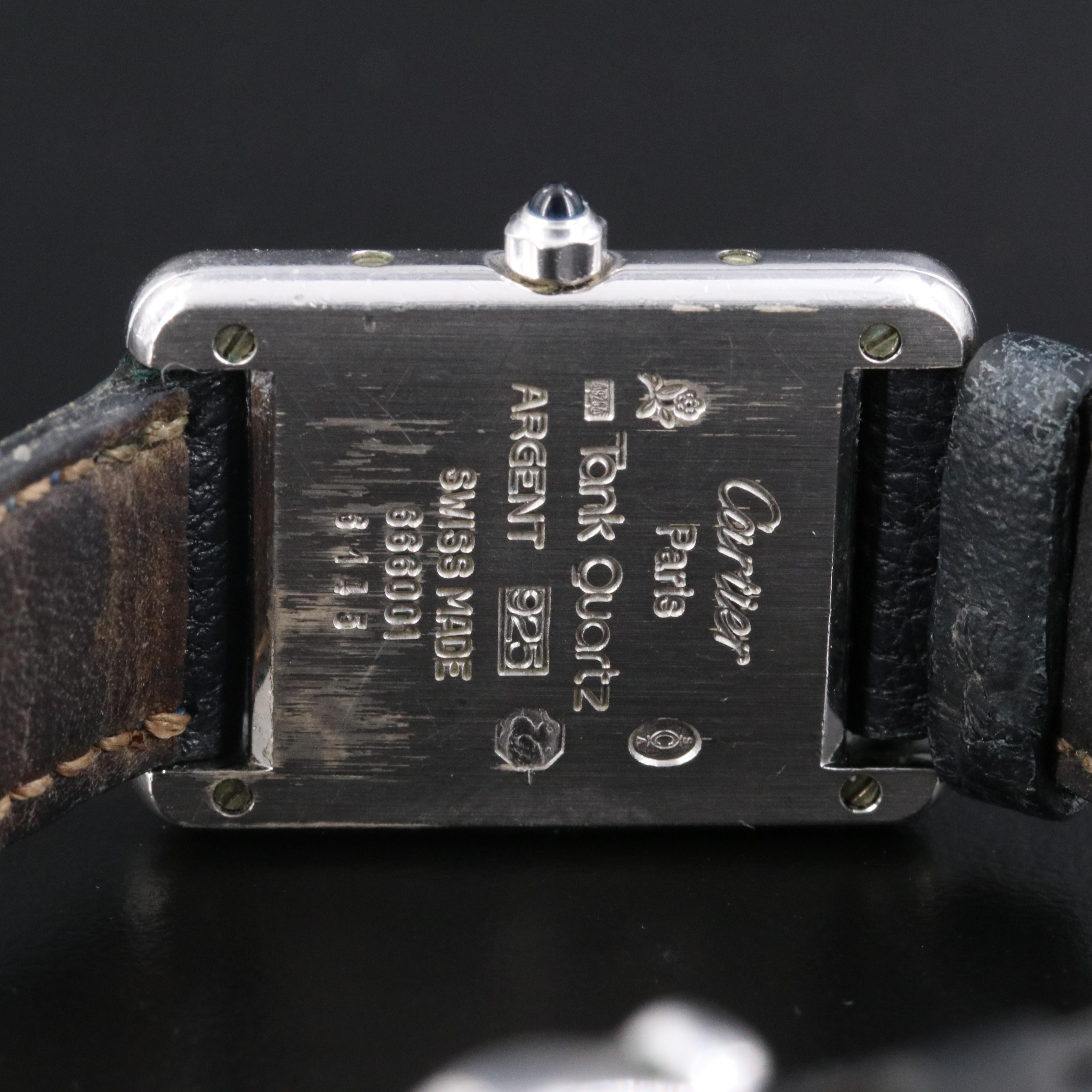 Cartier must de Cartier Sterling Silver Tank Quartz Watch